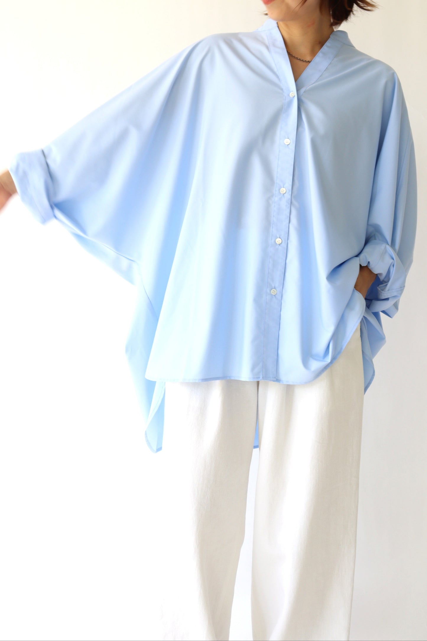 【ACUTA】 ドルマンポンチョシャツ