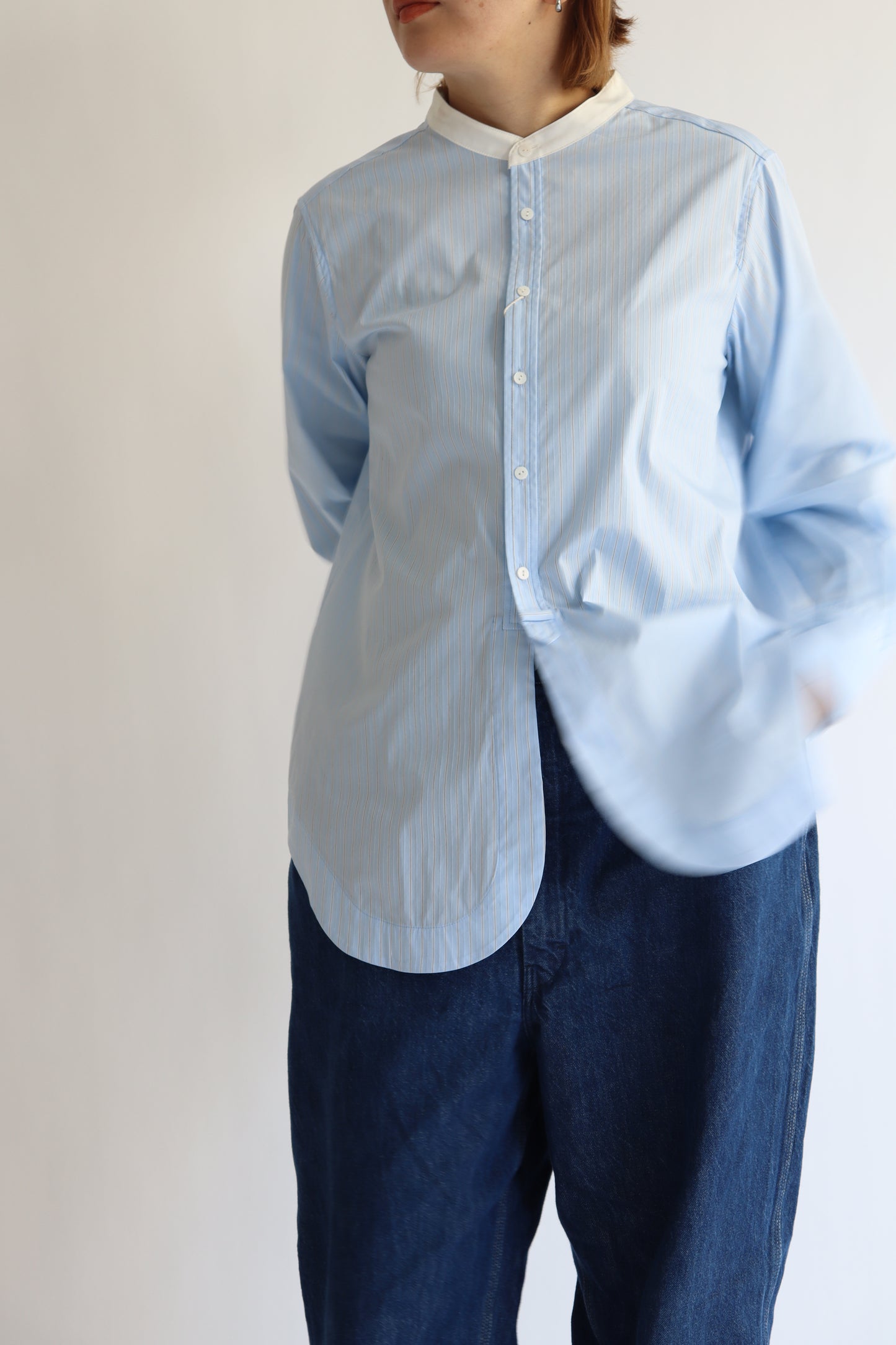 【ACUTA】 ストライプクレリックシャツ