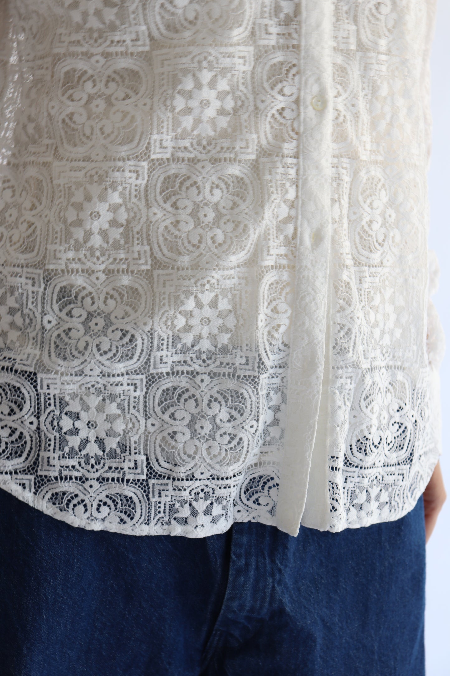 【ACUTA】 バンドカラーレースシャツ