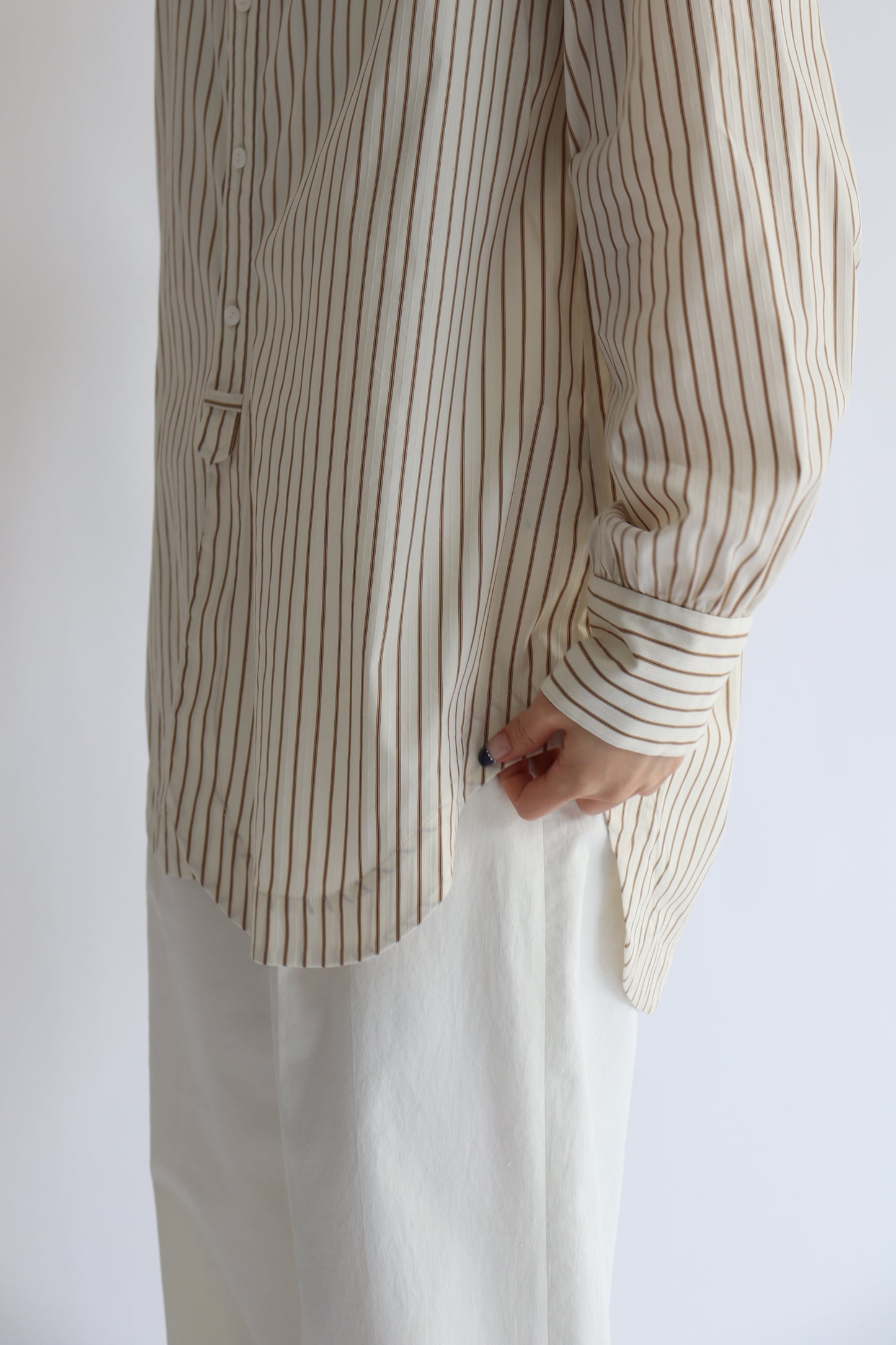 【ACUTA】 ストライプクレリックシャツ