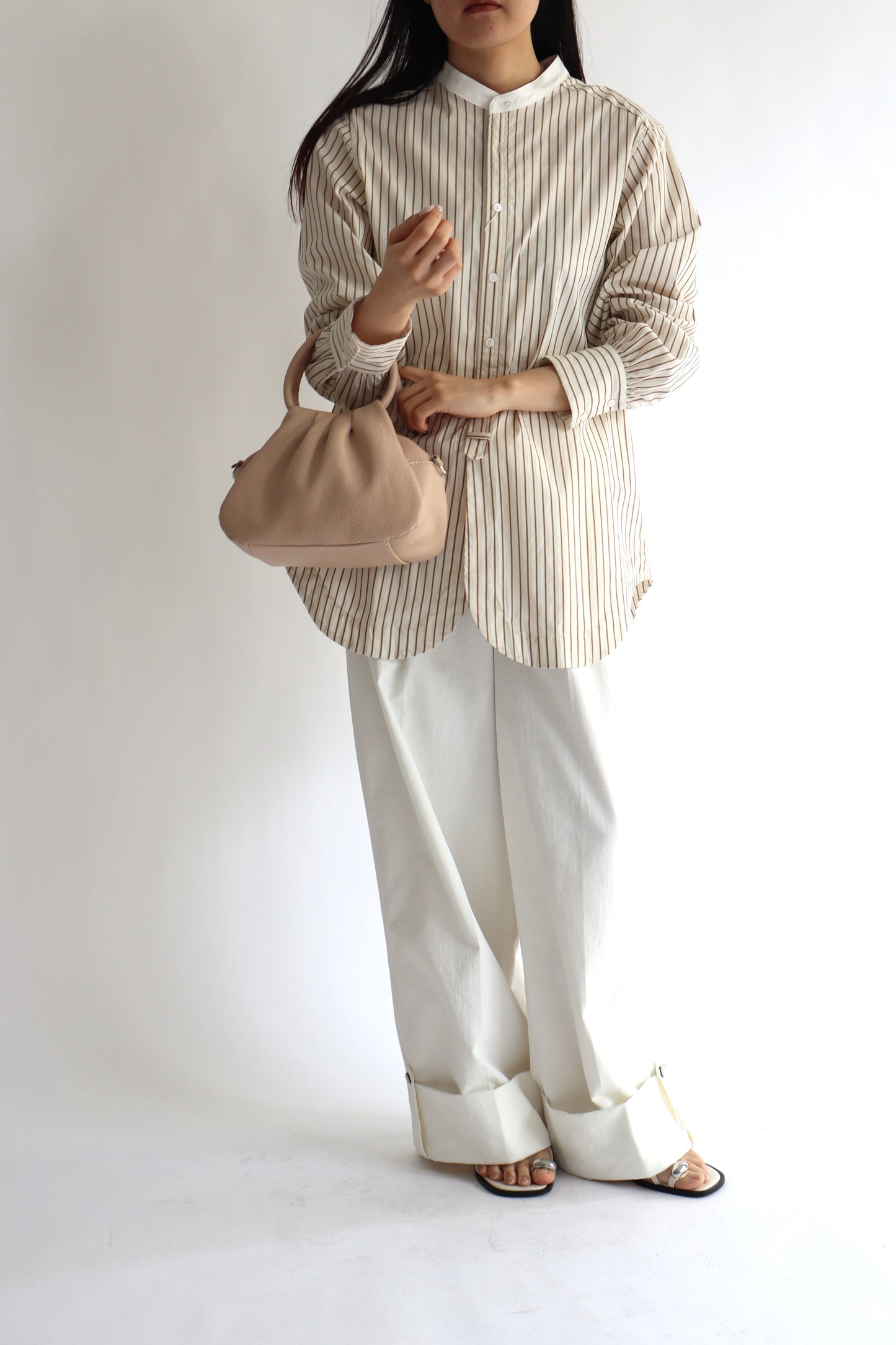 【ACUTA】 ストライプクレリックシャツ