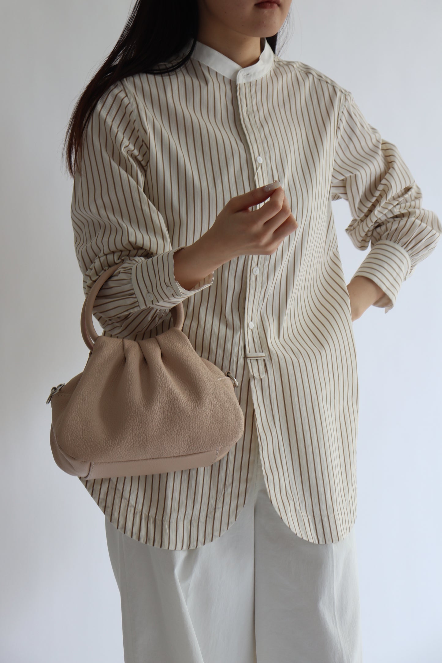 【MILLELA  FIRENZE】【新色】タックハンドバッグ