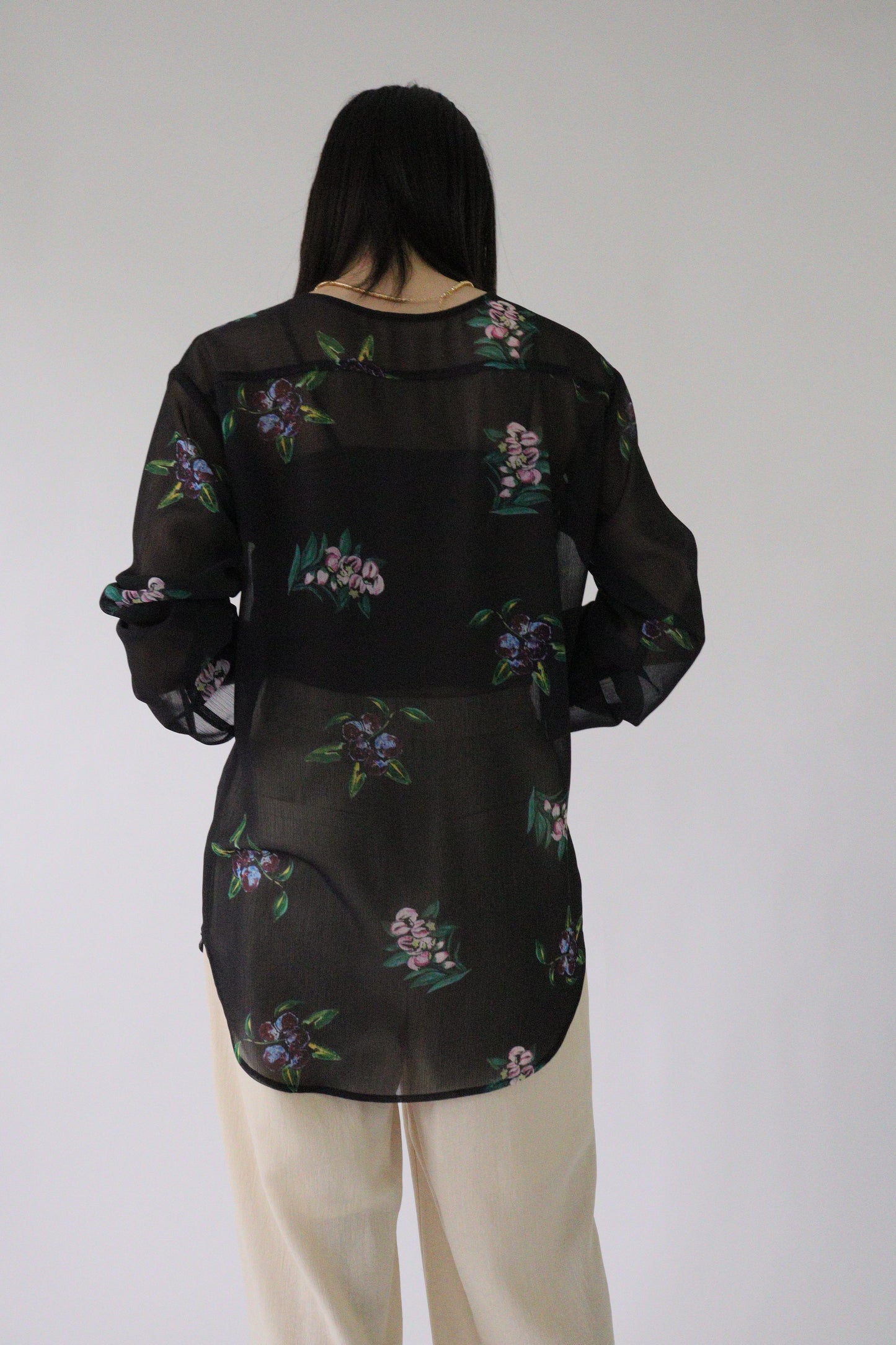 【Kazumi Doi ×ACUTA】Botanicalプリントカラーレスブラウス
