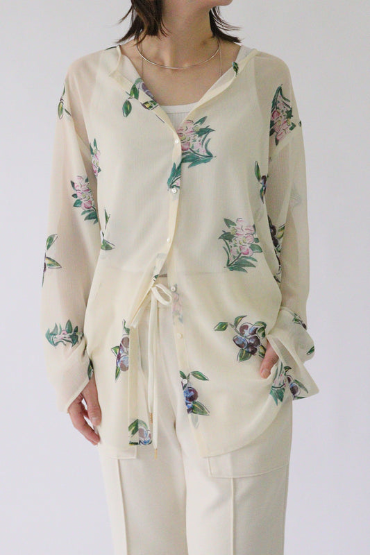【Kazumi Doi ×ACUTA】Botanicalプリントカラーレスブラウス