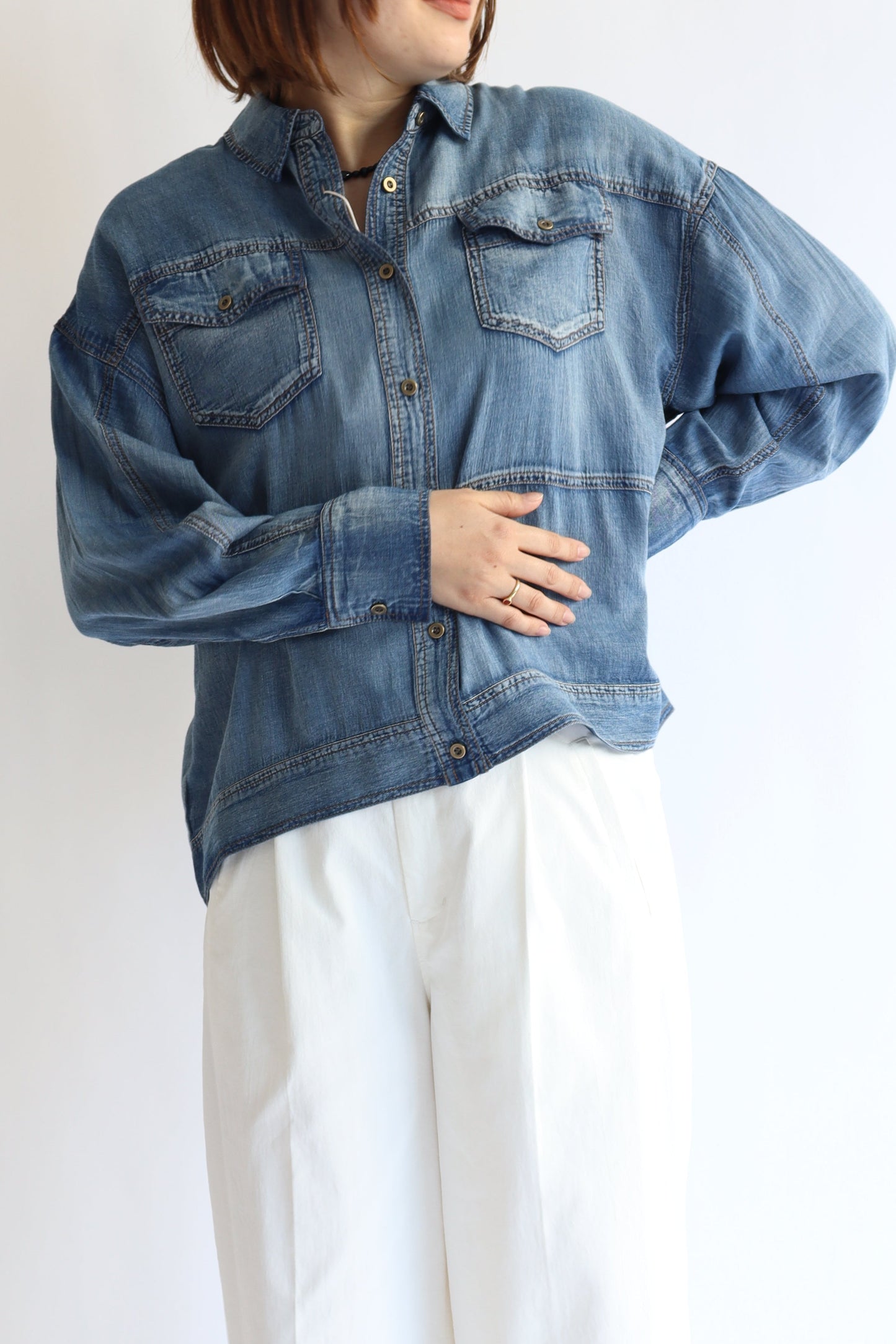 【ACUTA】 【PRE ORDER】シアーデニムGシャツ