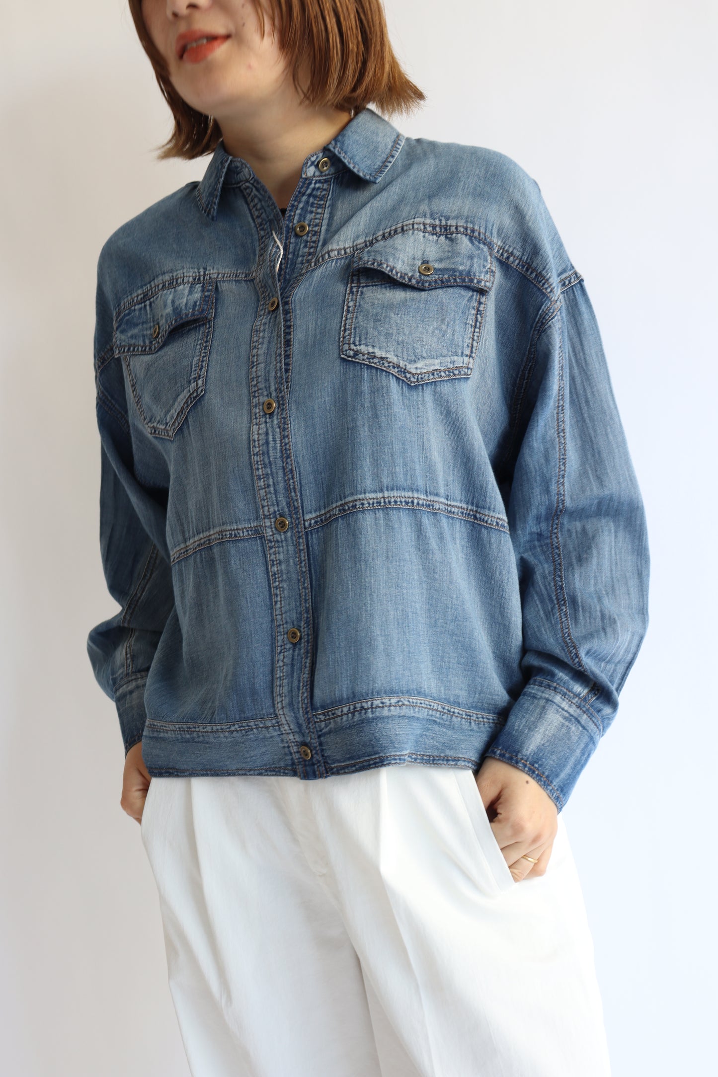 【ACUTA】 【PRE ORDER】シアーデニムGシャツ