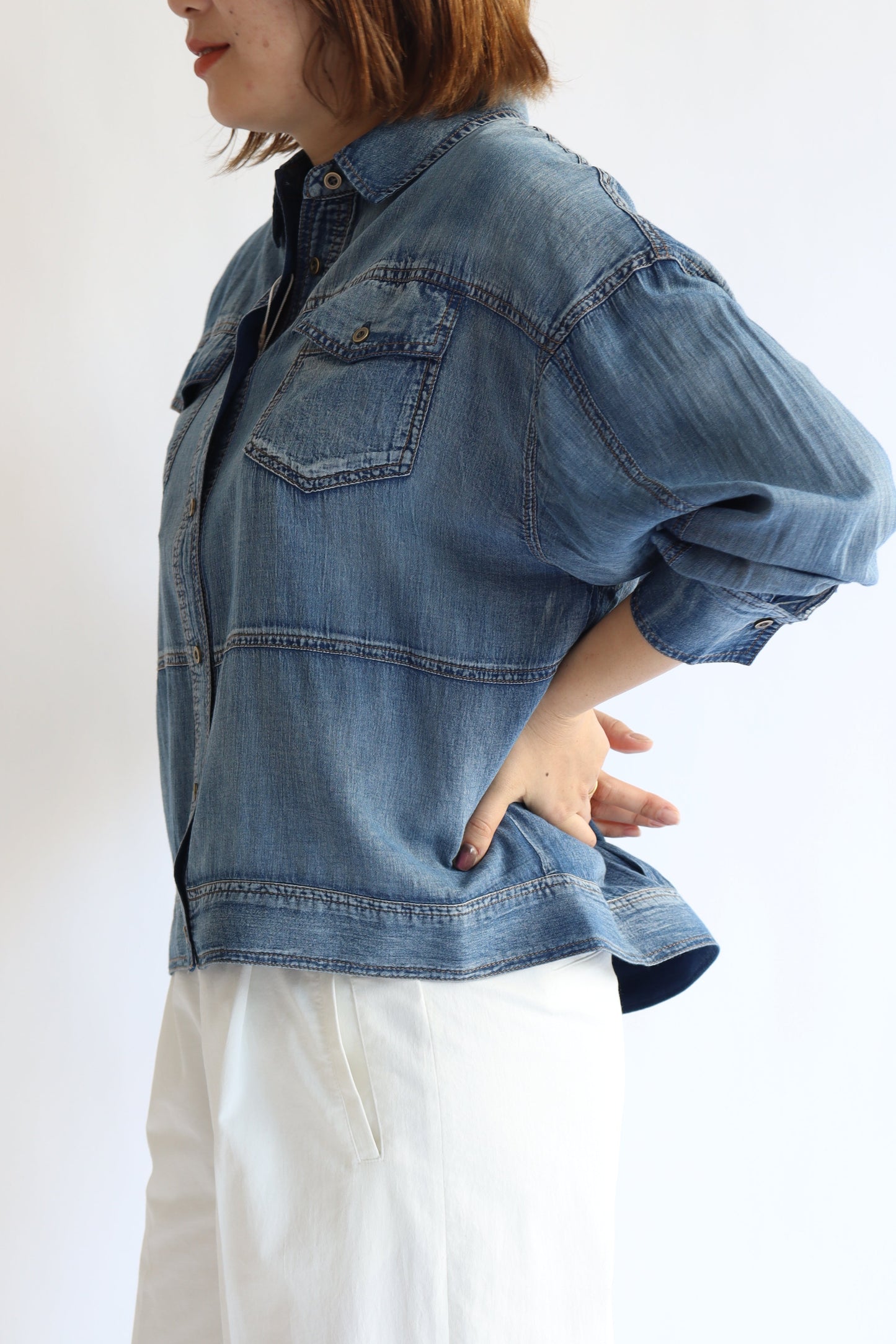 【ACUTA】 【PRE ORDER】シアーデニムGシャツ