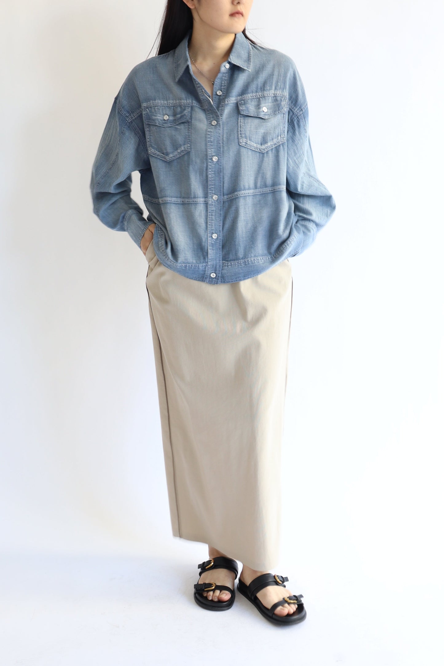 【ACUTA】 【PRE ORDER】シアーデニムGシャツ