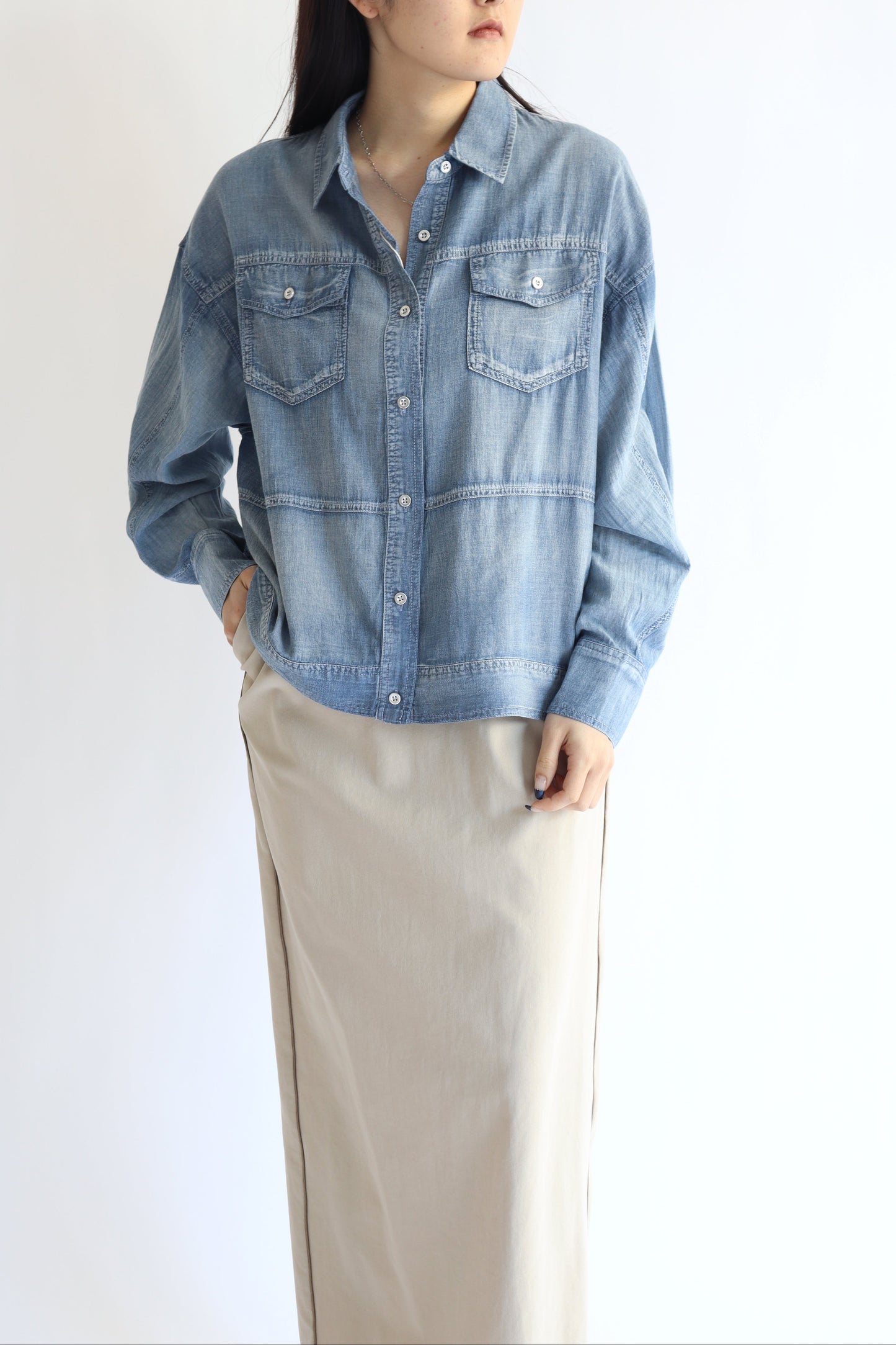 【ACUTA】 【PRE ORDER】シアーデニムGシャツ
