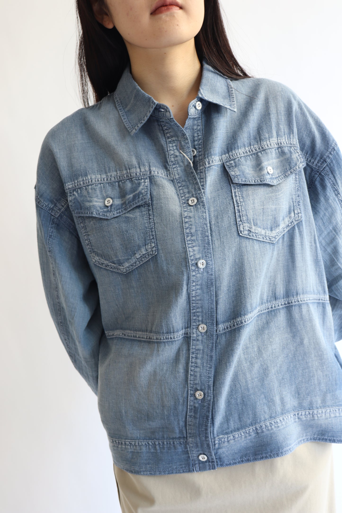 【ACUTA】 【PRE ORDER】シアーデニムGシャツ