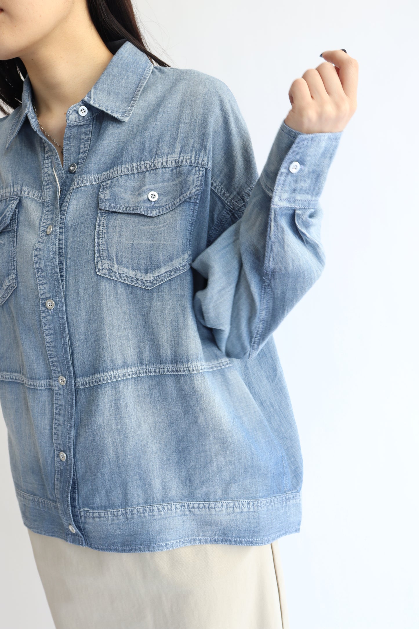 【ACUTA】 【PRE ORDER】シアーデニムGシャツ