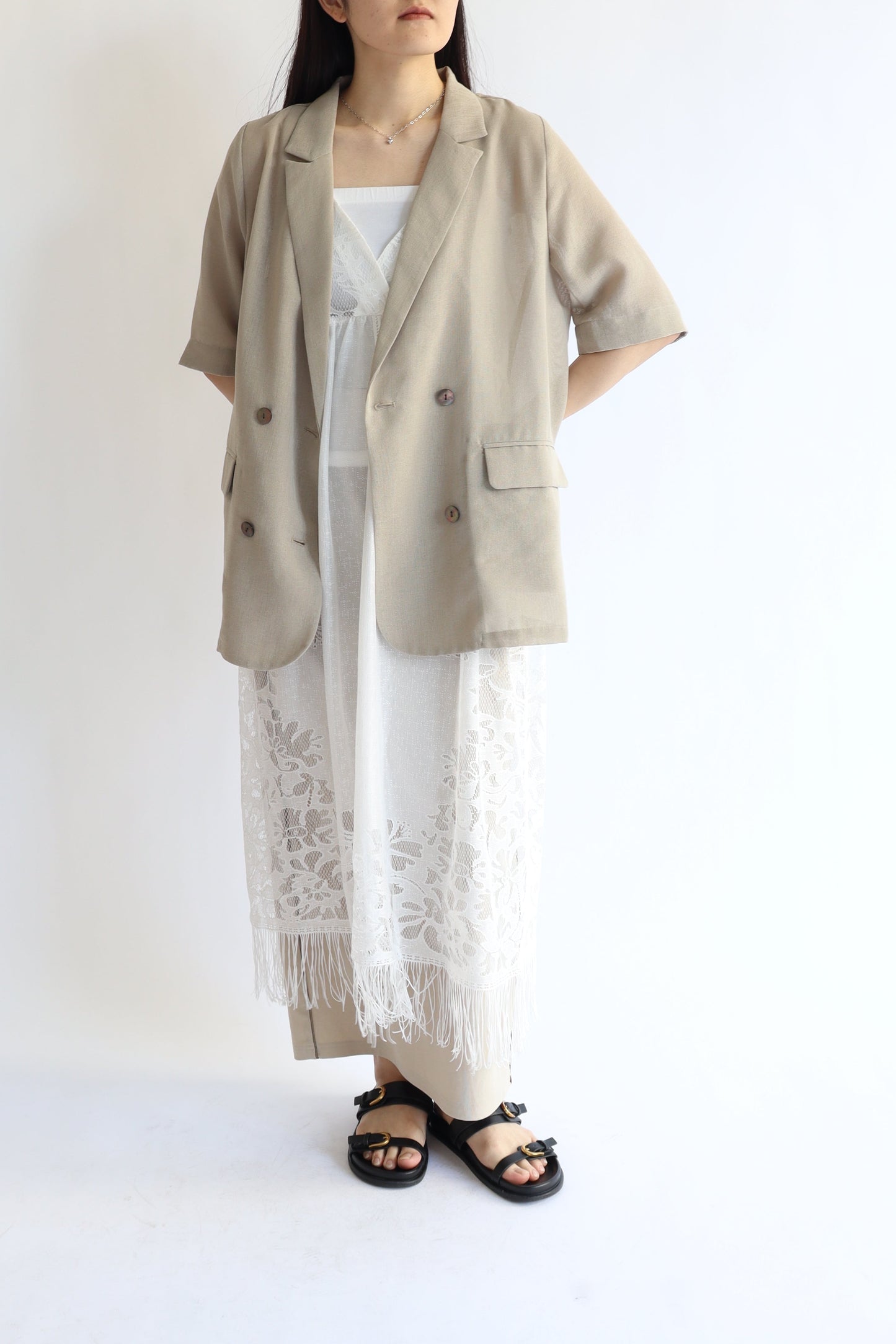 【ACUTA】 【PRE ORDER】シアーメッシュハーフスリーブジャケット