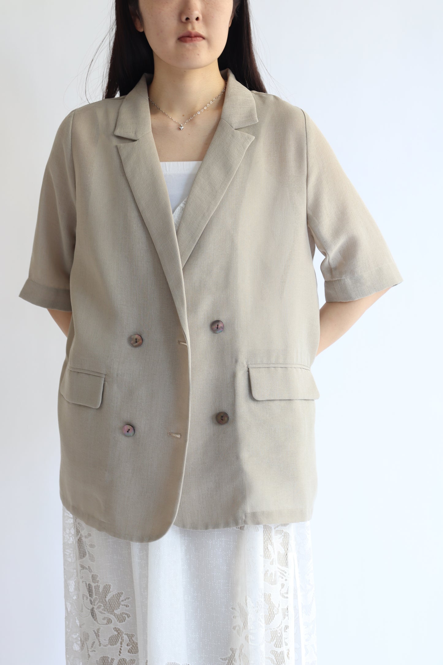 【ACUTA】 【PRE ORDER】シアーメッシュハーフスリーブジャケット