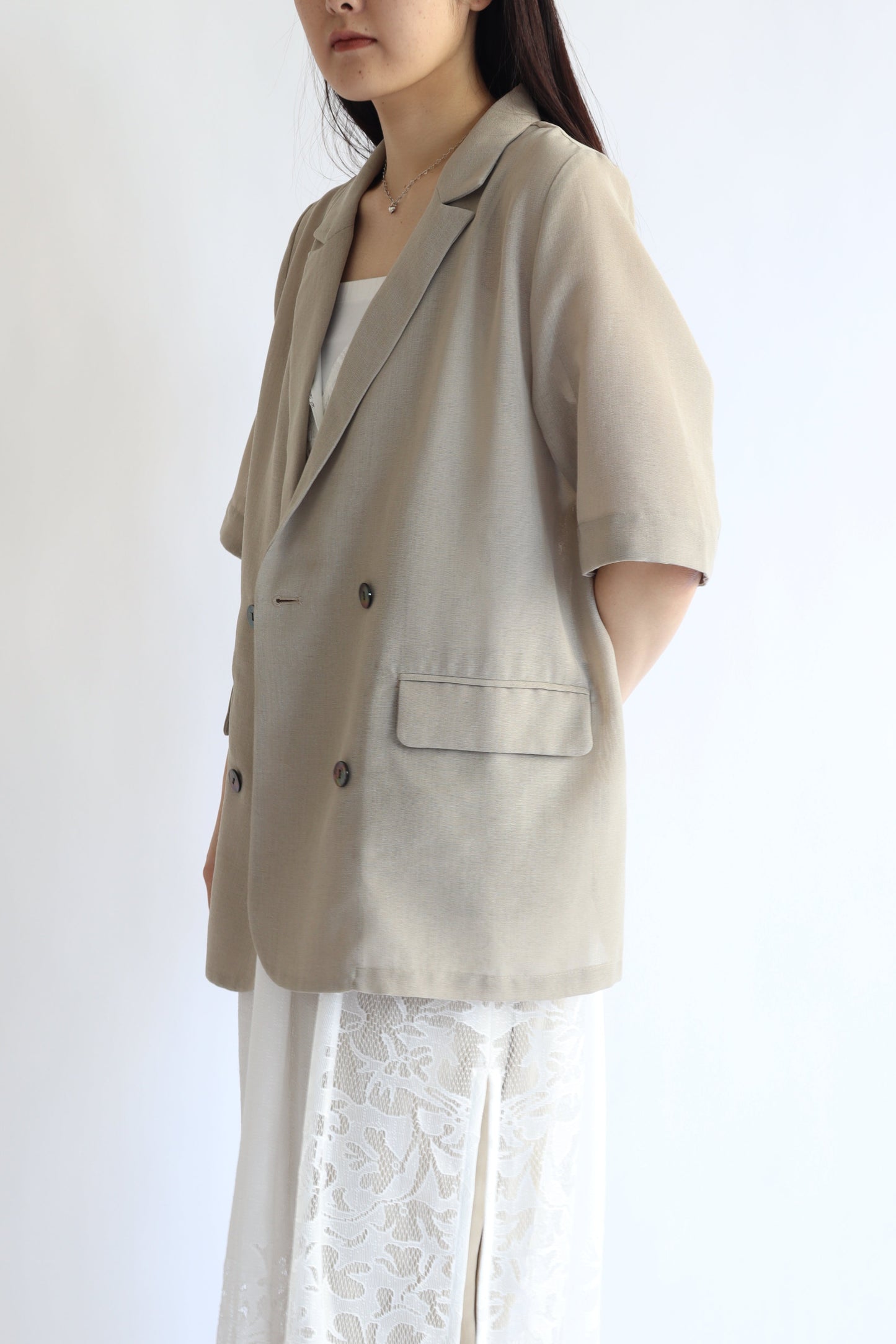 【ACUTA】 【PRE ORDER】シアーメッシュハーフスリーブジャケット