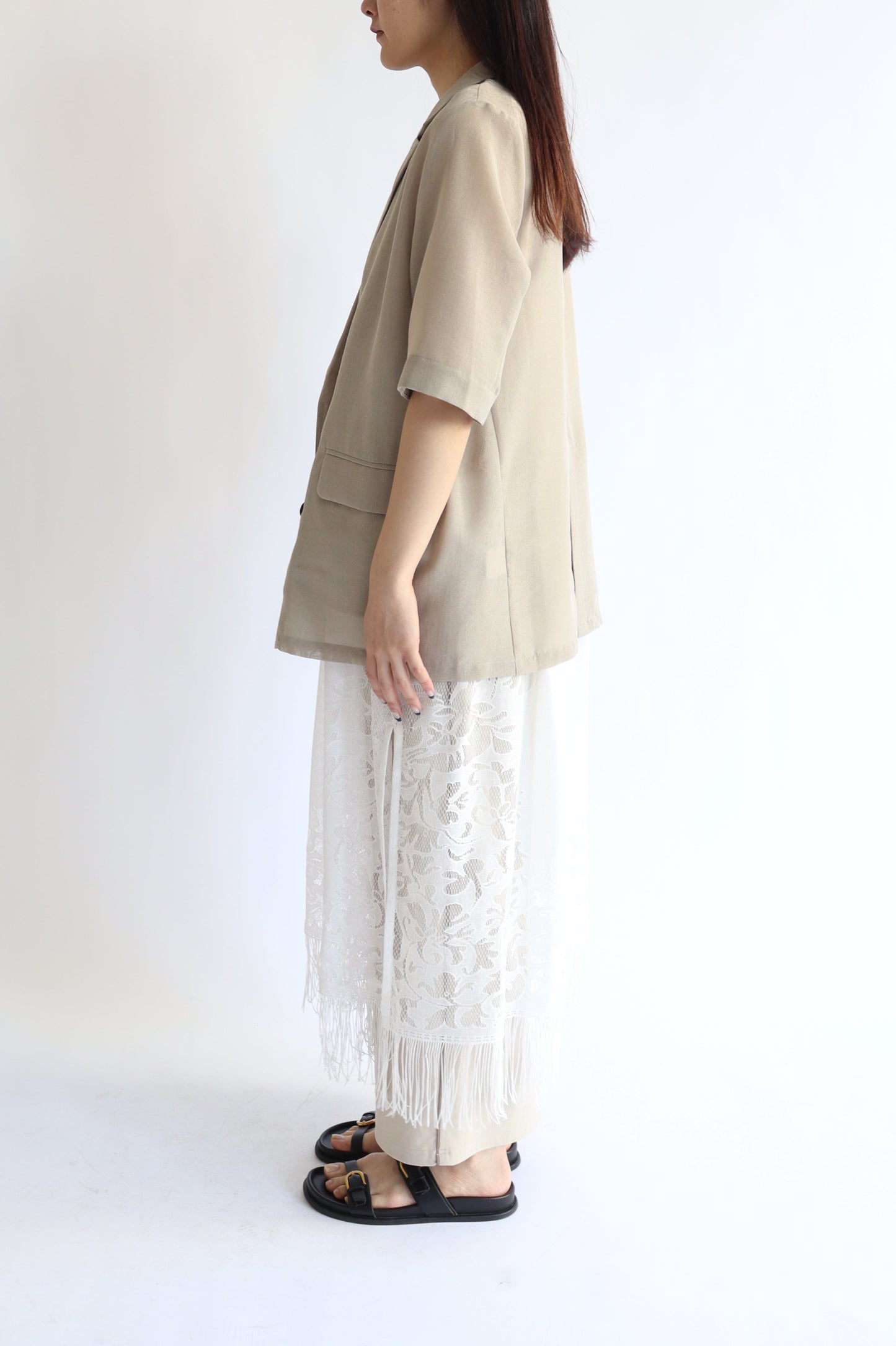 【ACUTA】 【PRE ORDER】シアーメッシュハーフスリーブジャケット