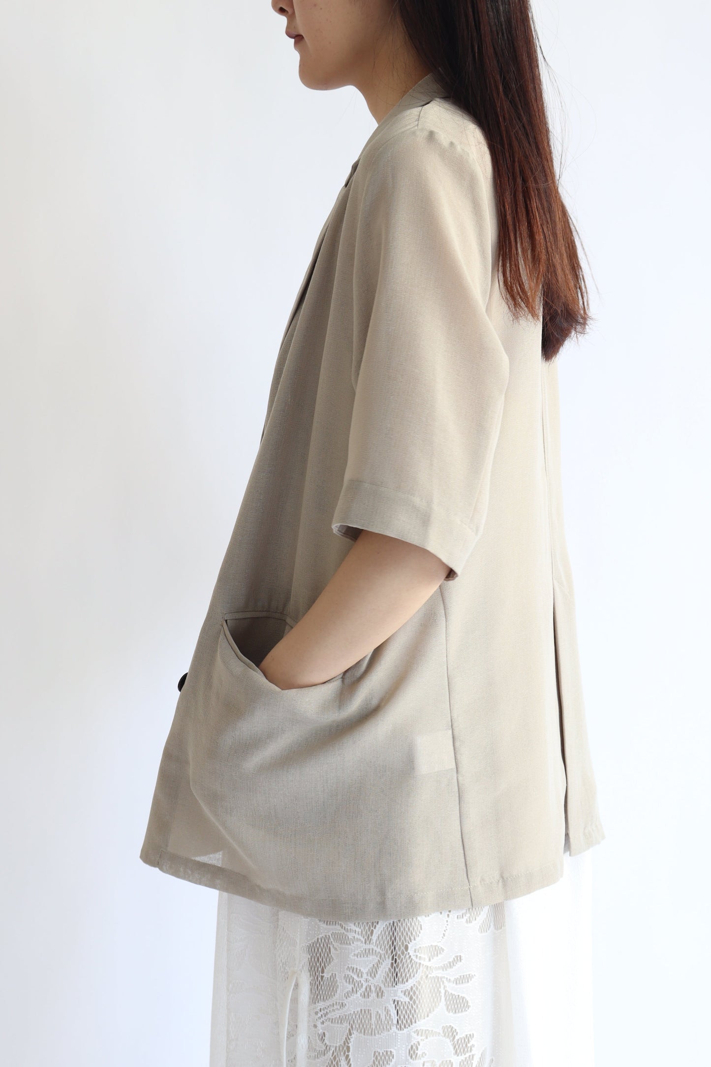 【ACUTA】 【PRE ORDER】シアーメッシュハーフスリーブジャケット