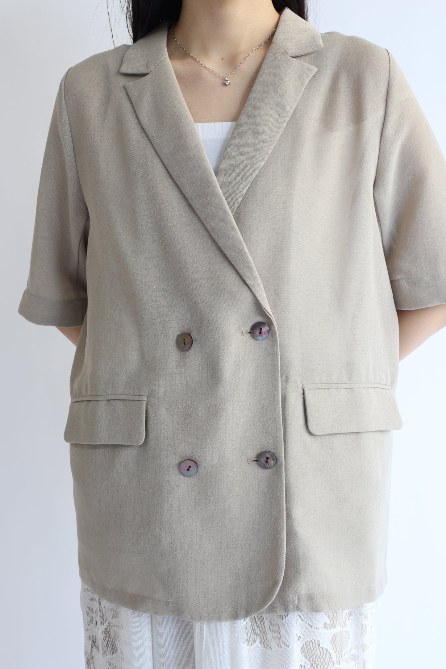 【ACUTA】 【PRE ORDER】シアーメッシュハーフスリーブジャケット