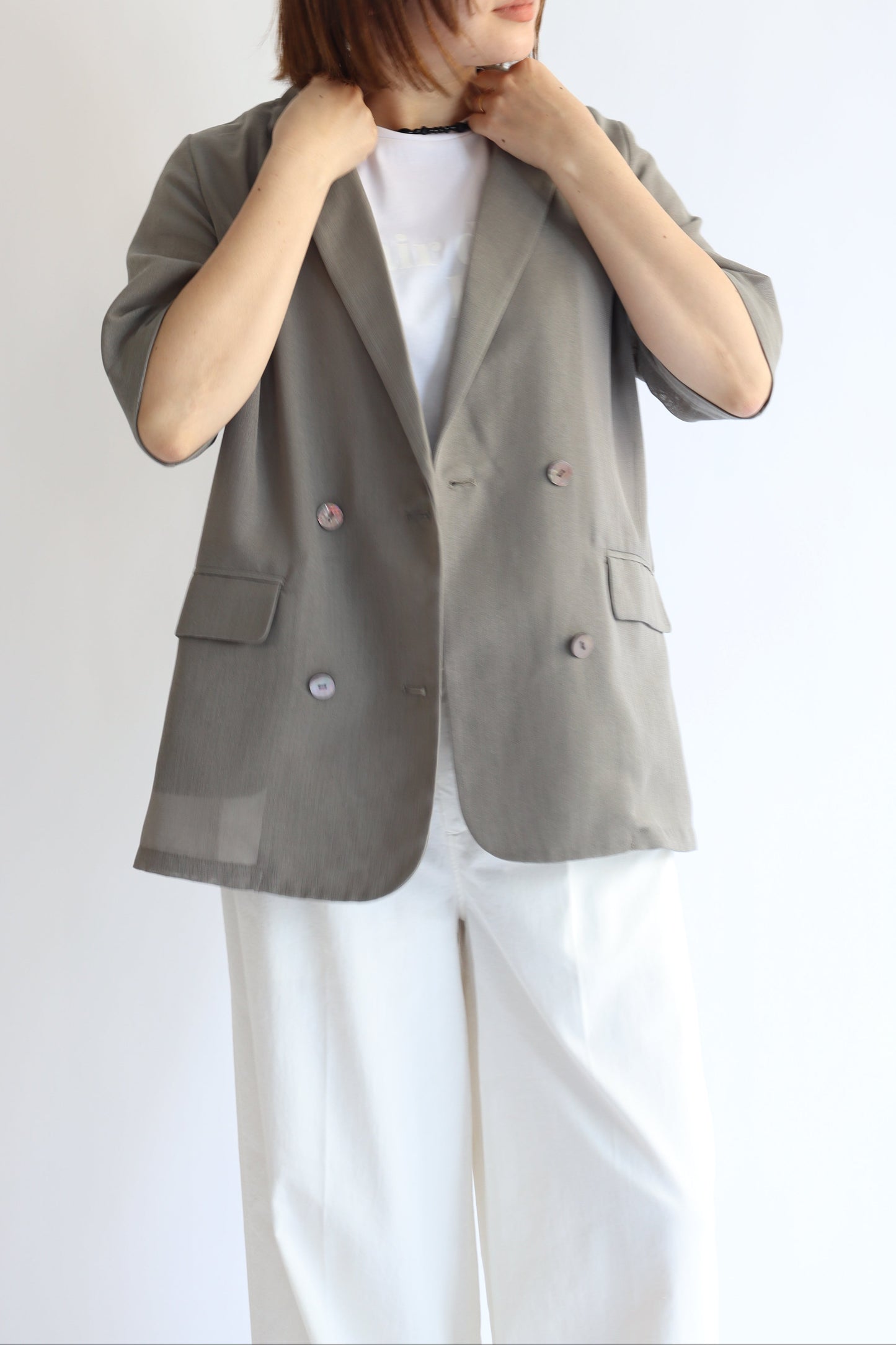 【ACUTA】 【PRE ORDER】シアーメッシュハーフスリーブジャケット