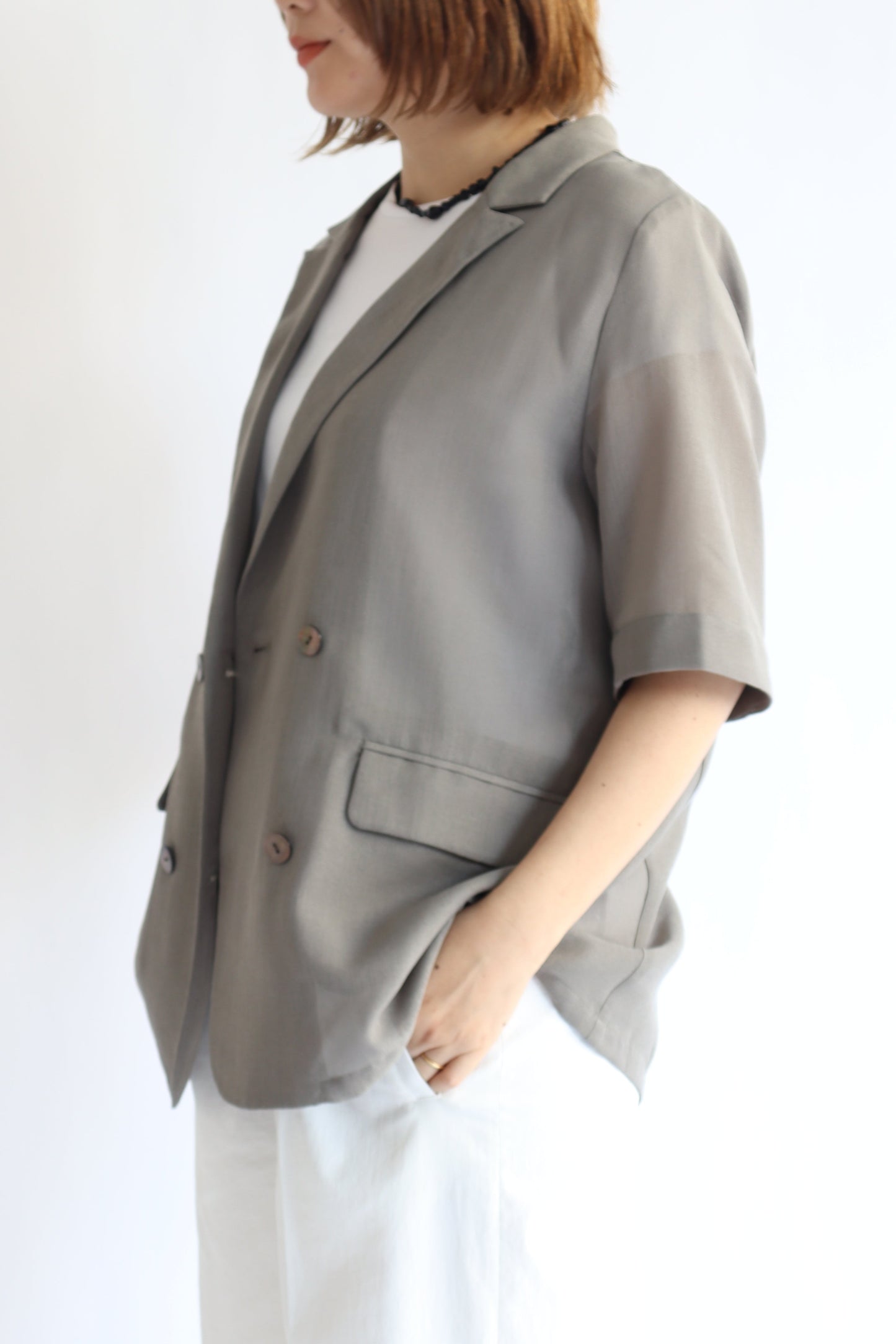 【ACUTA】 【PRE ORDER】シアーメッシュハーフスリーブジャケット