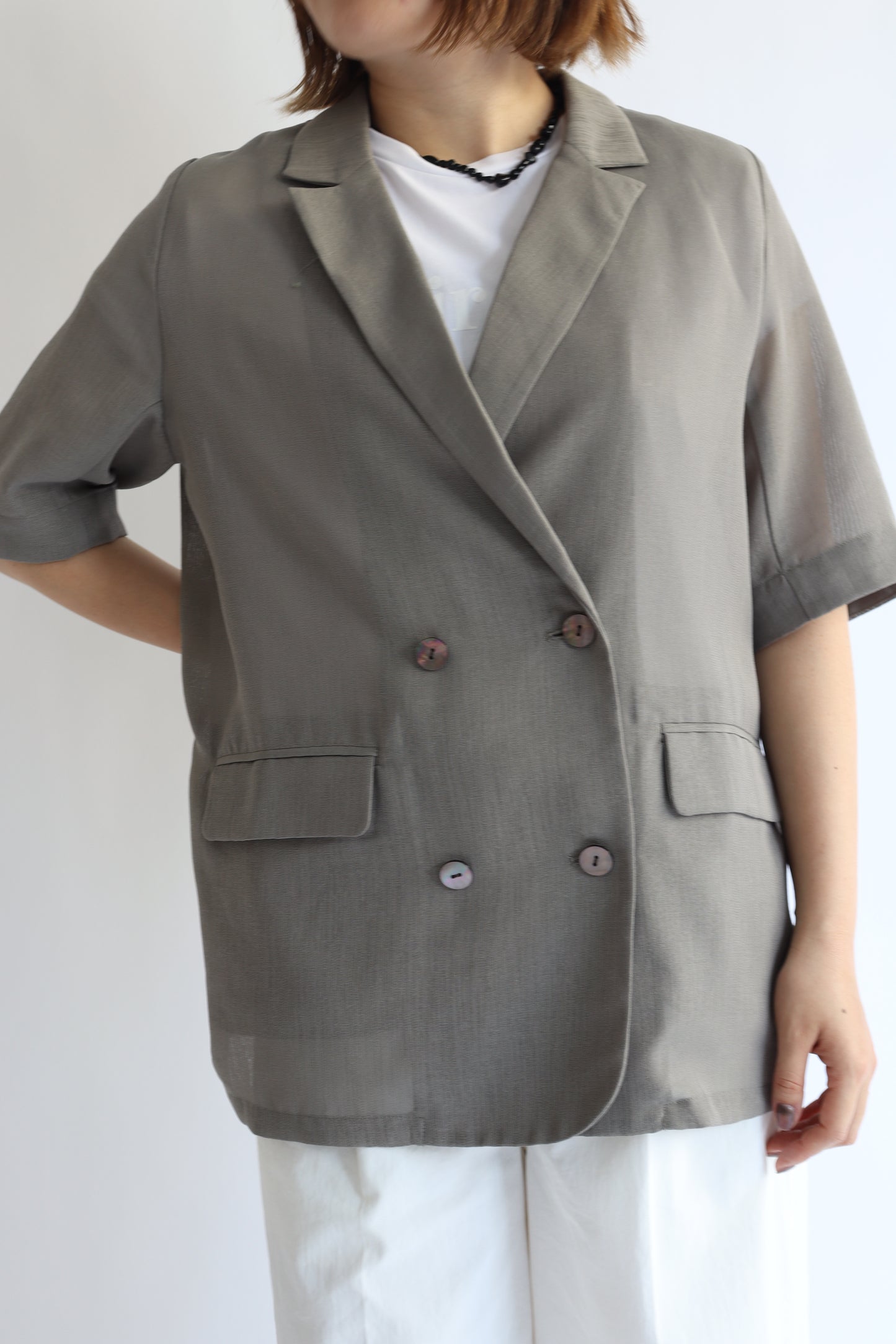 【ACUTA】 【PRE ORDER】シアーメッシュハーフスリーブジャケット