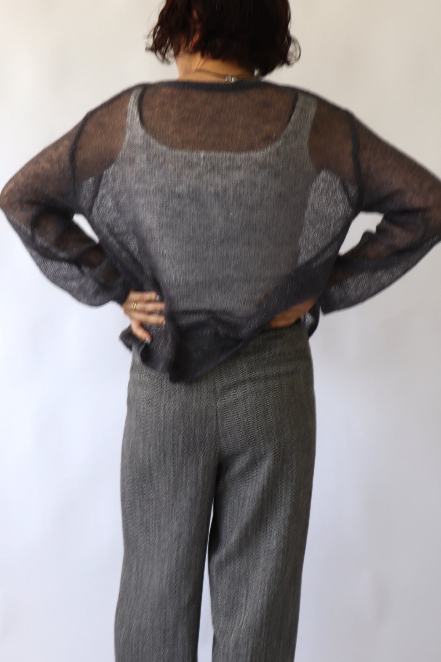 【ACUTA】 モヘア混シアーニットトップス