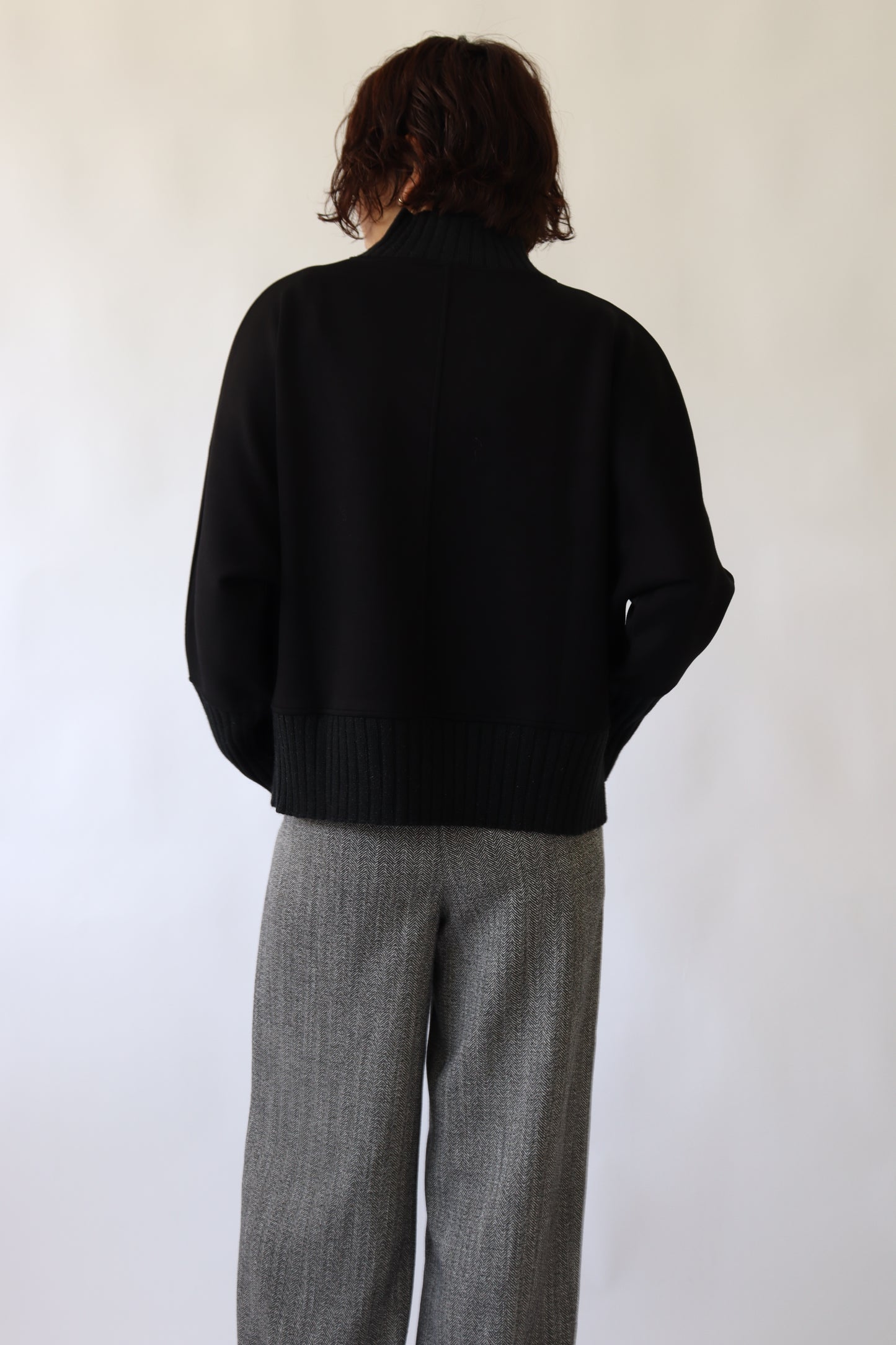 【ACUTA】ニットコンビハイネックトップス