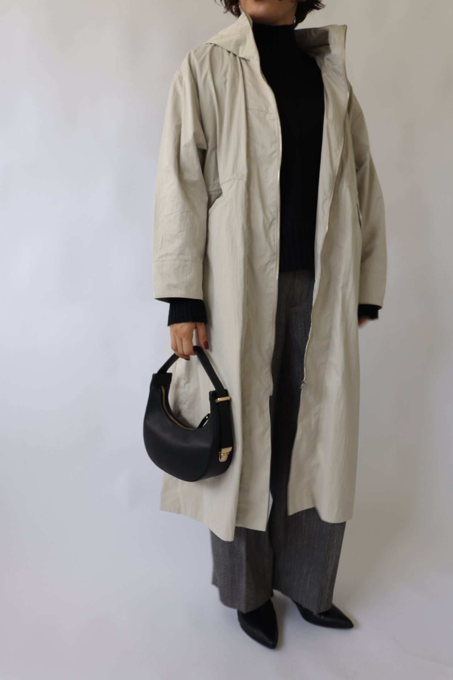 【ACUTA】フィブリルタッチフーディロングコート