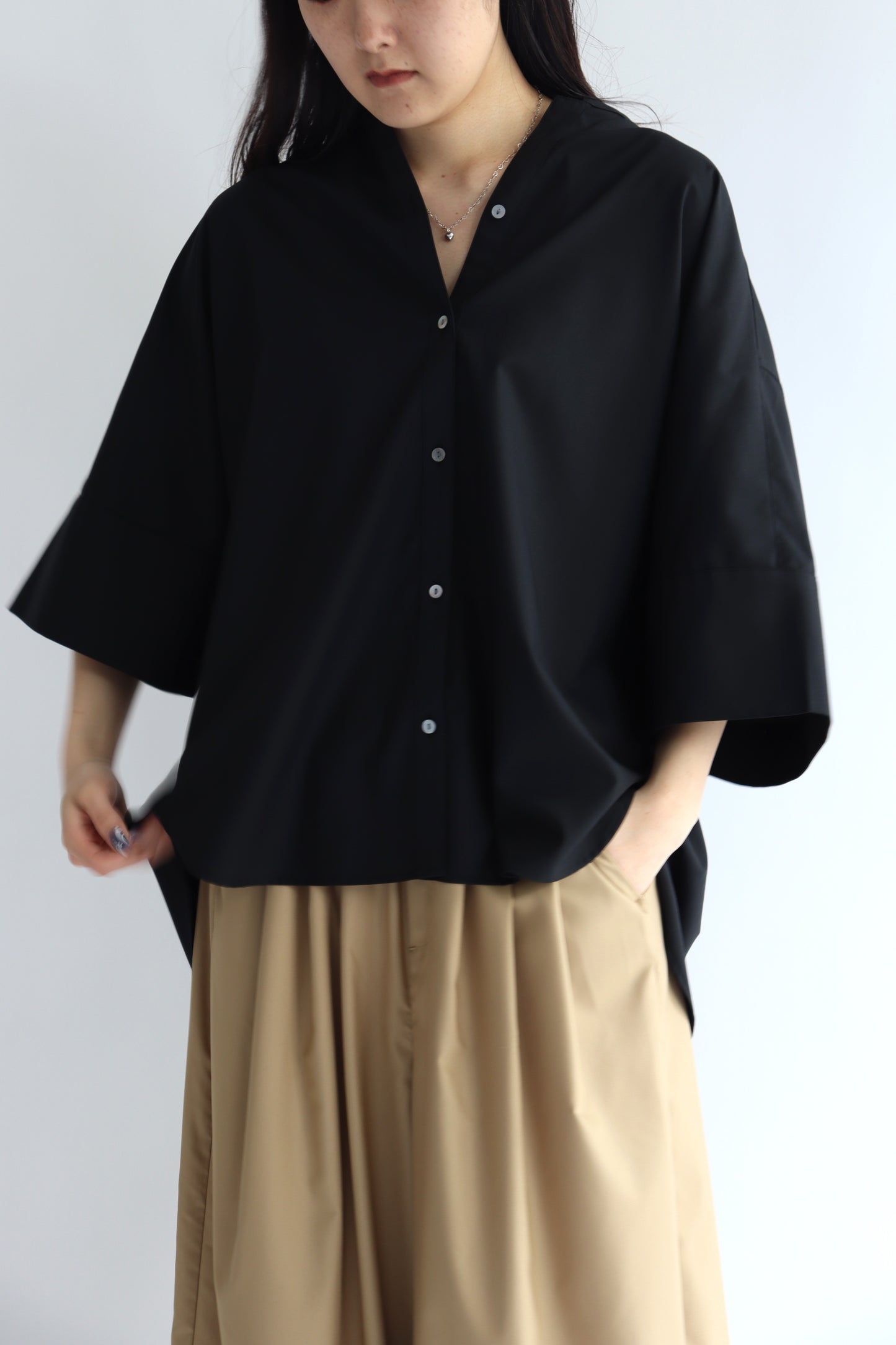 【ACUTA】 ノッチカラードルマンシャツ