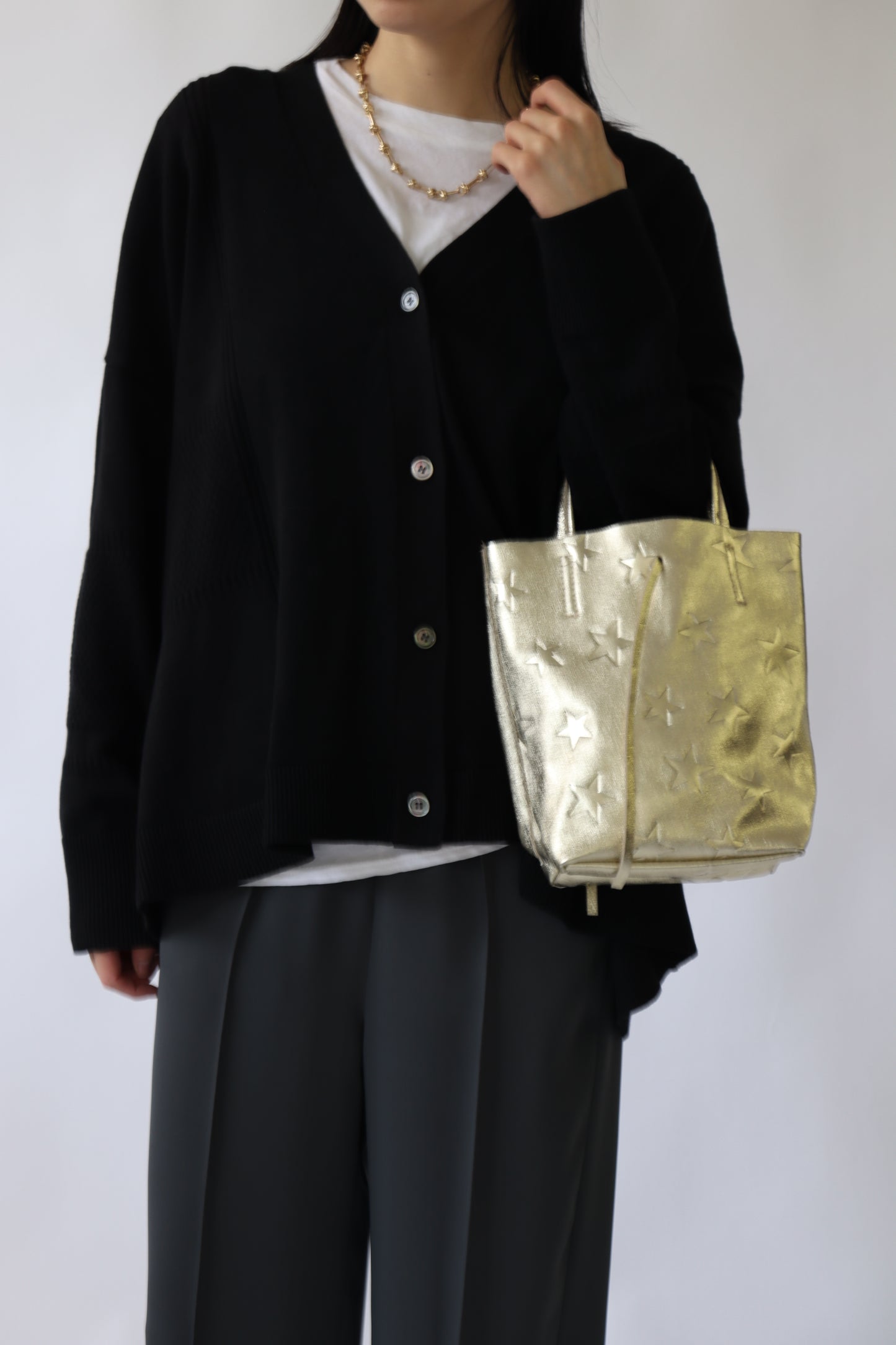 【MILLELA  FIRENZE】星柄エンボスメタリックミニトートバッグ