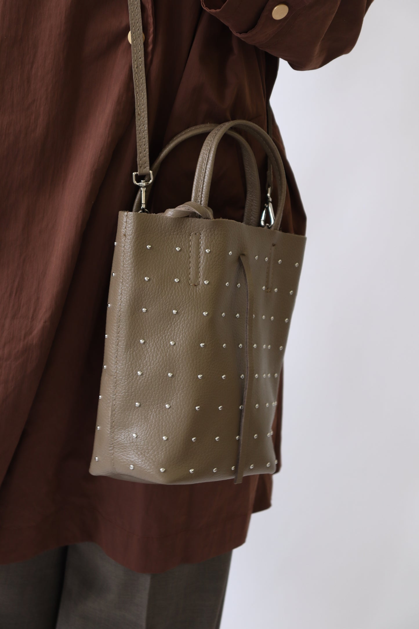 【MILLELA  FIRENZE】スタッズミニトートバッグ