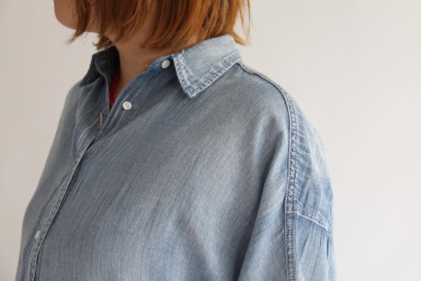 【ACUTA】 シアーデニムビッグカフスシャツ