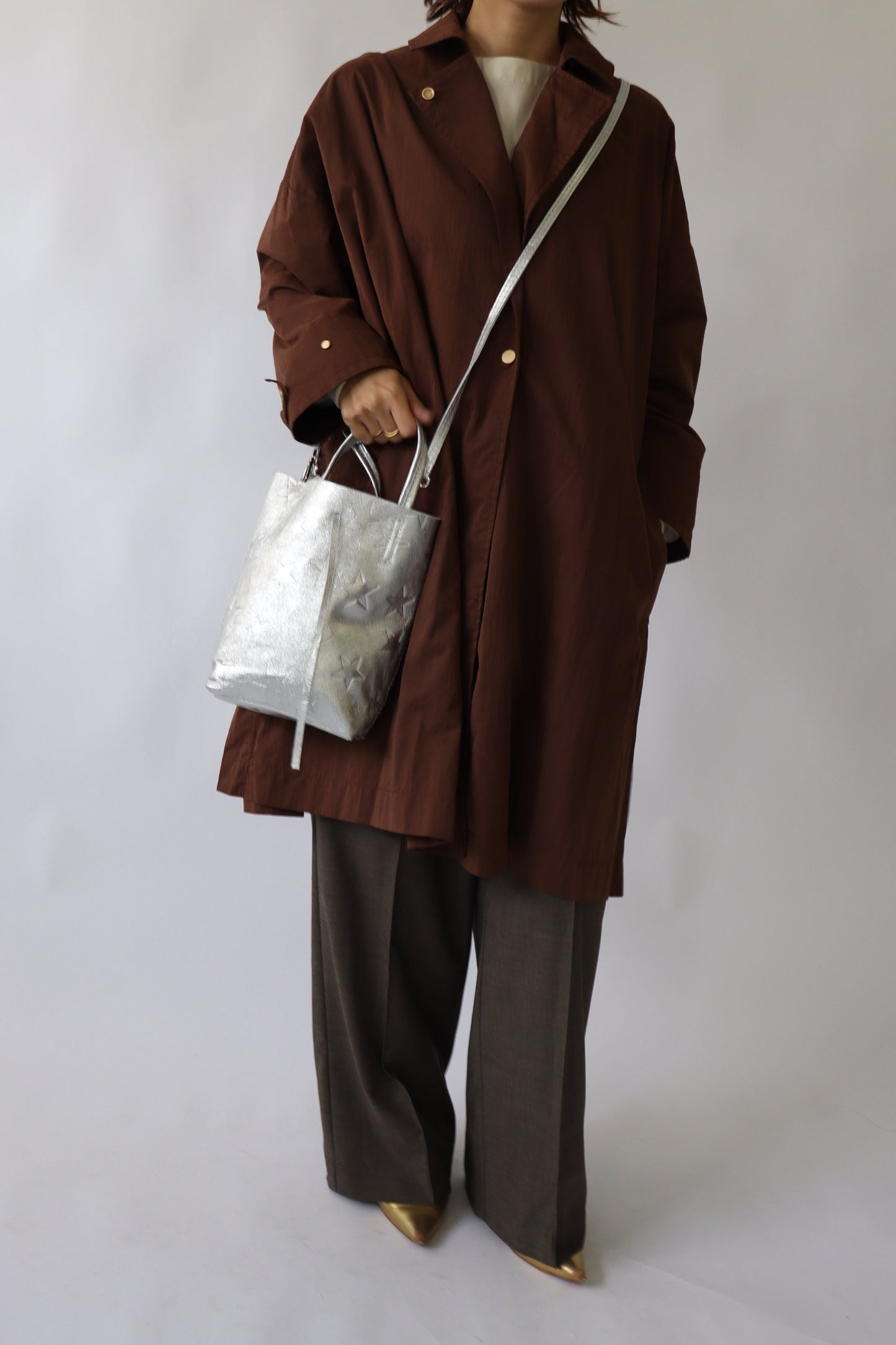 【MILLELA  FIRENZE】星柄エンボスメタリックミニトートバッグ