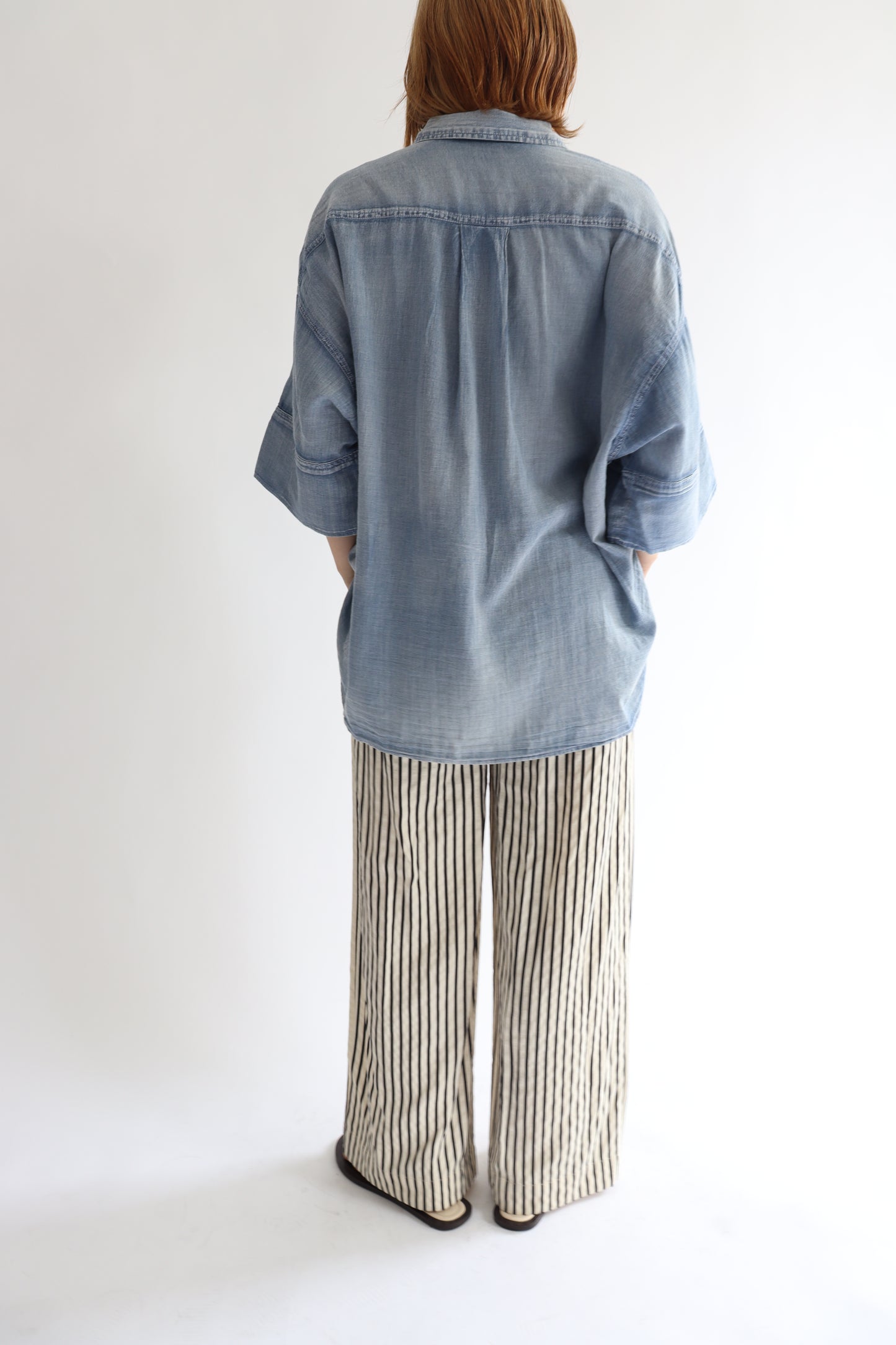 【ACUTA】 シアーデニムビッグカフスシャツ