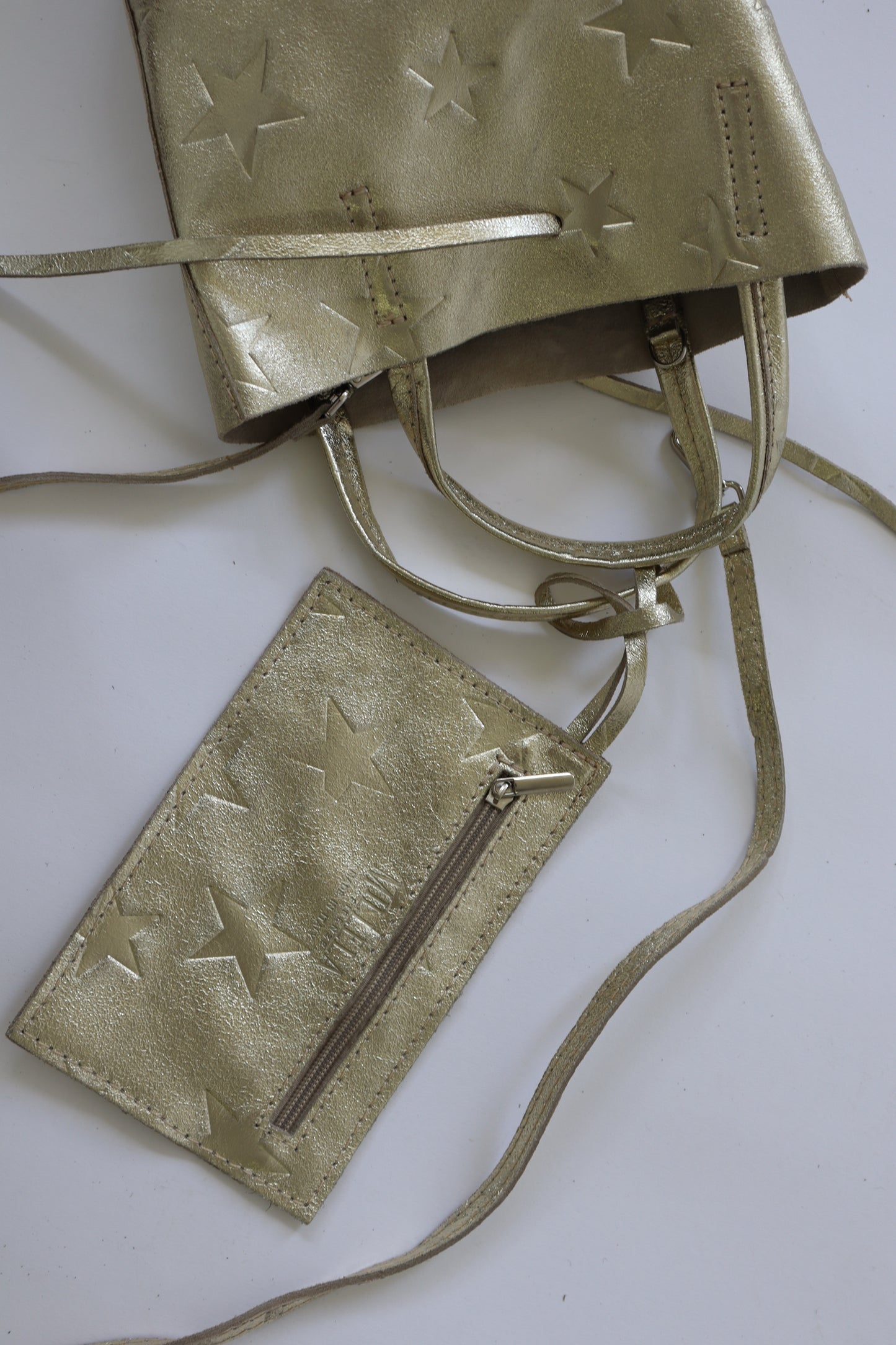 【MILLELA  FIRENZE】星柄エンボスメタリックミニトートバッグ