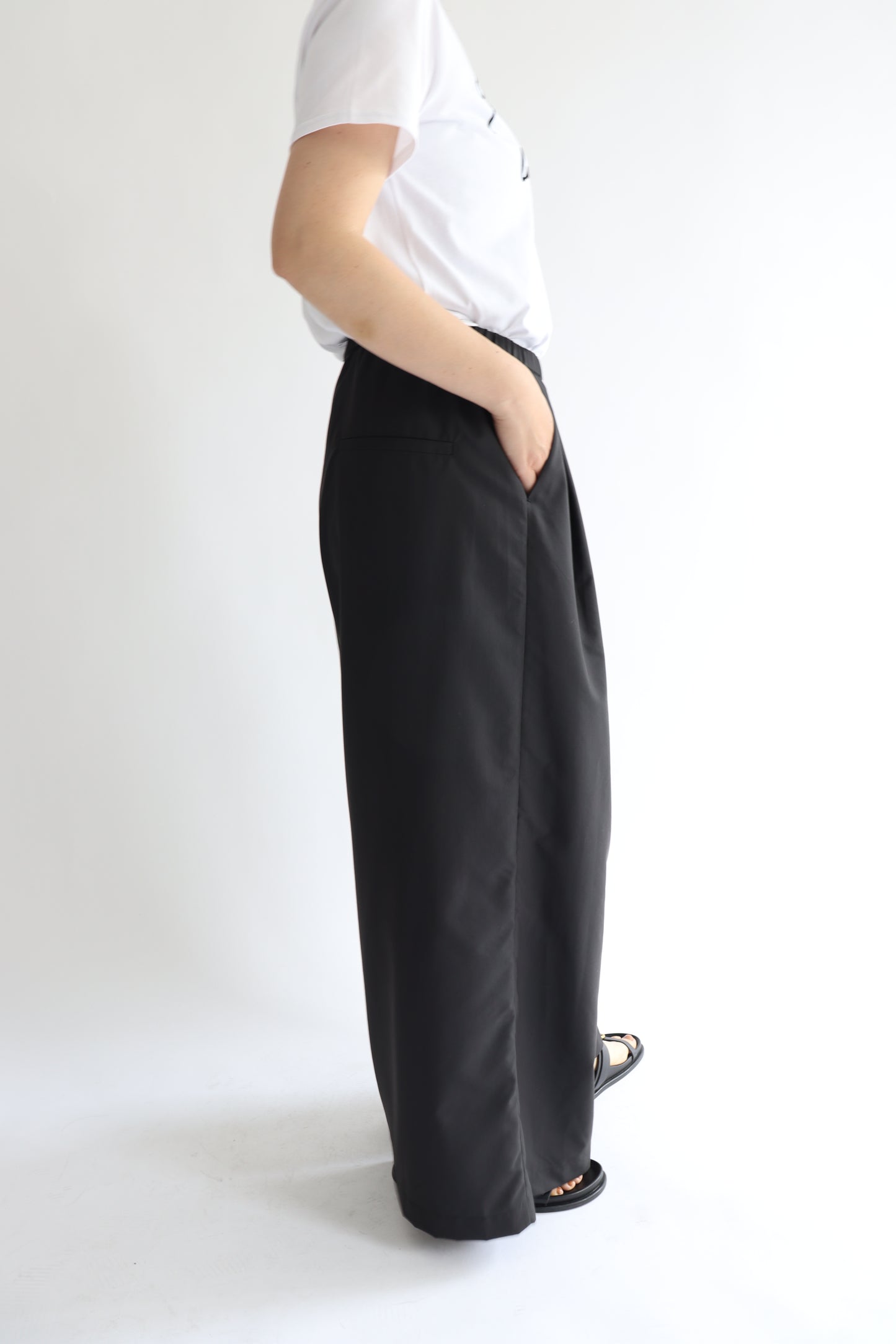 【ACUTA】とろみタックワイドパンツ