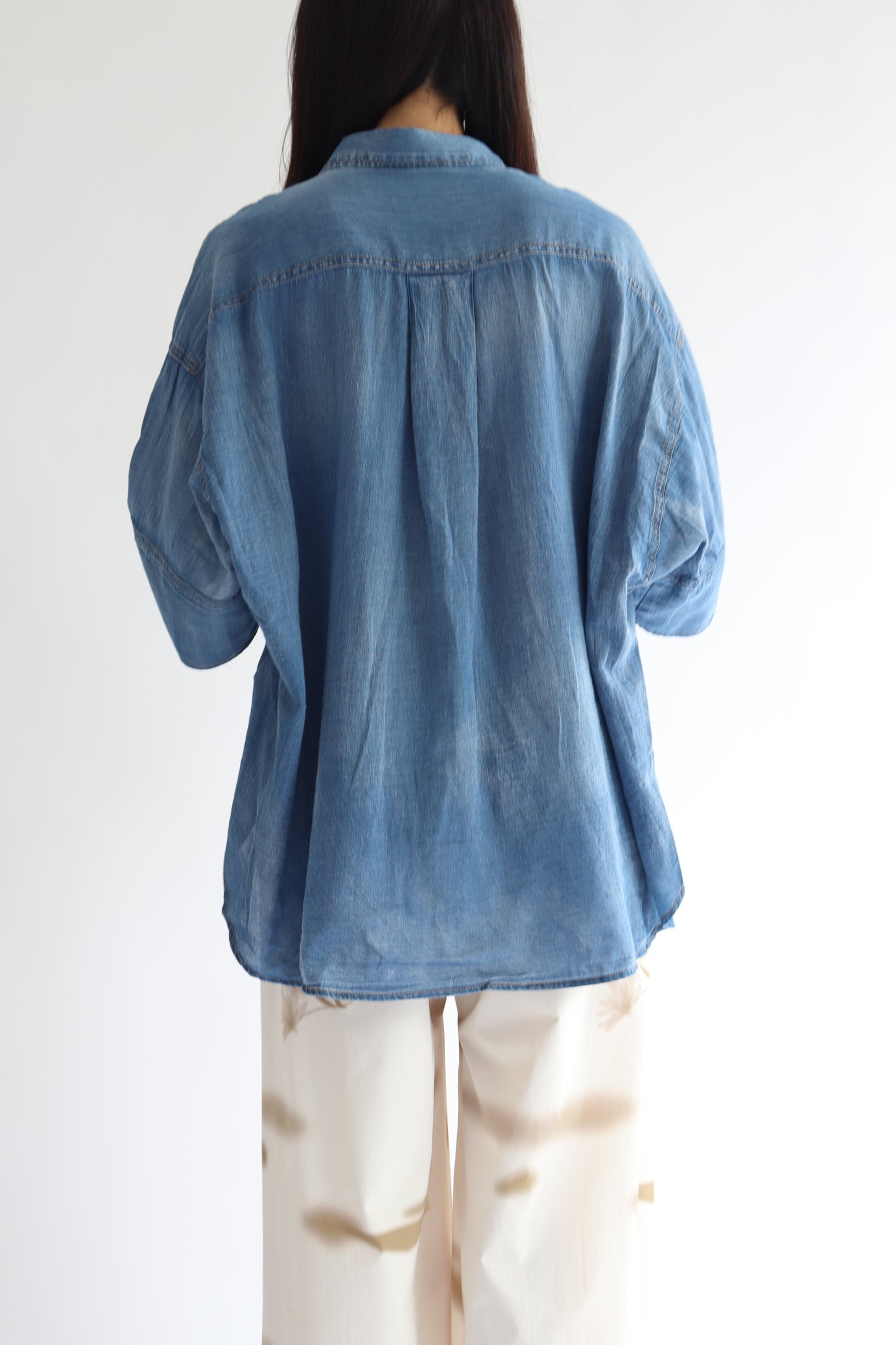 【ACUTA】 シアーデニムビッグカフスシャツ