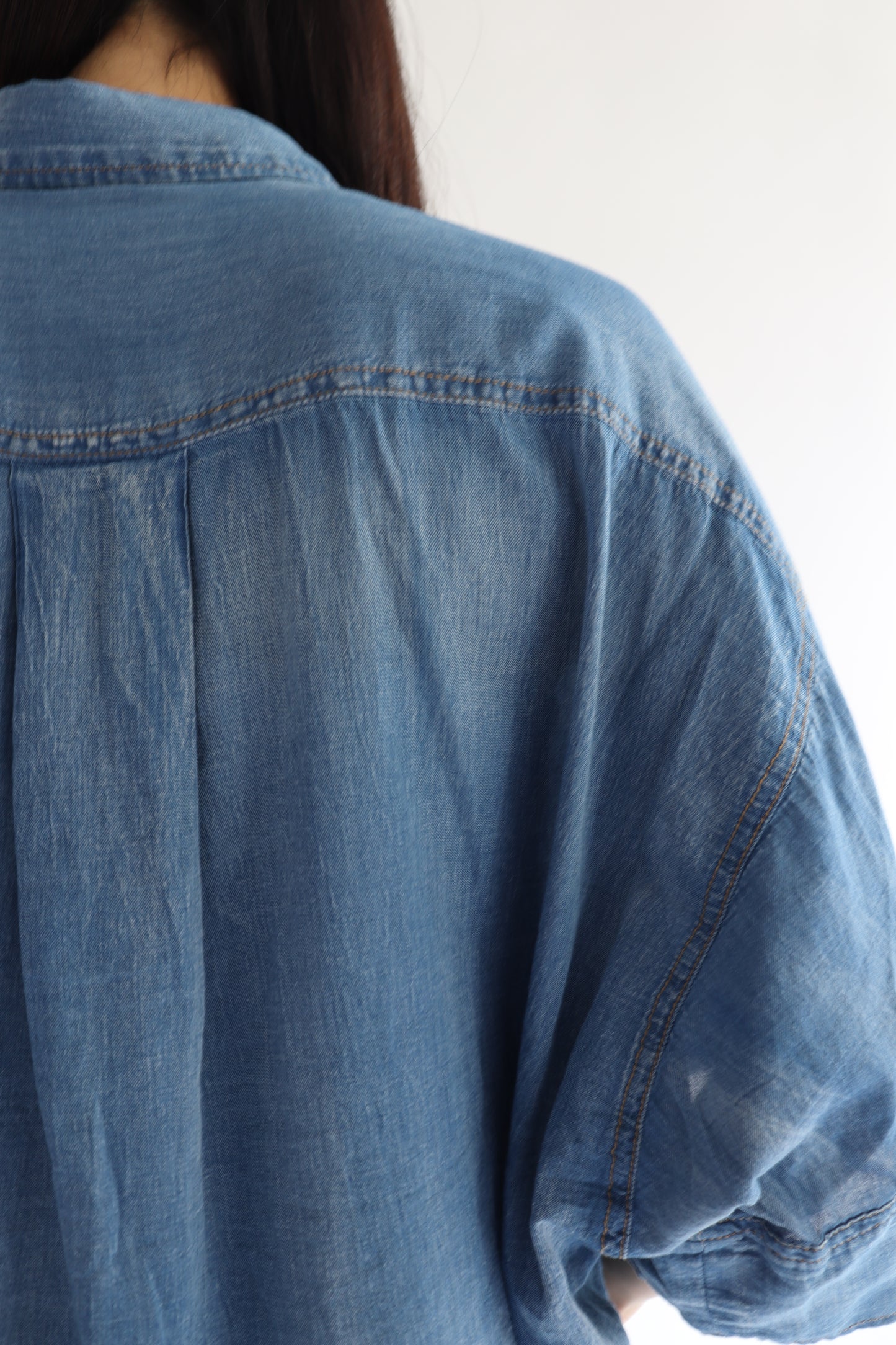 【ACUTA】 シアーデニムビッグカフスシャツ