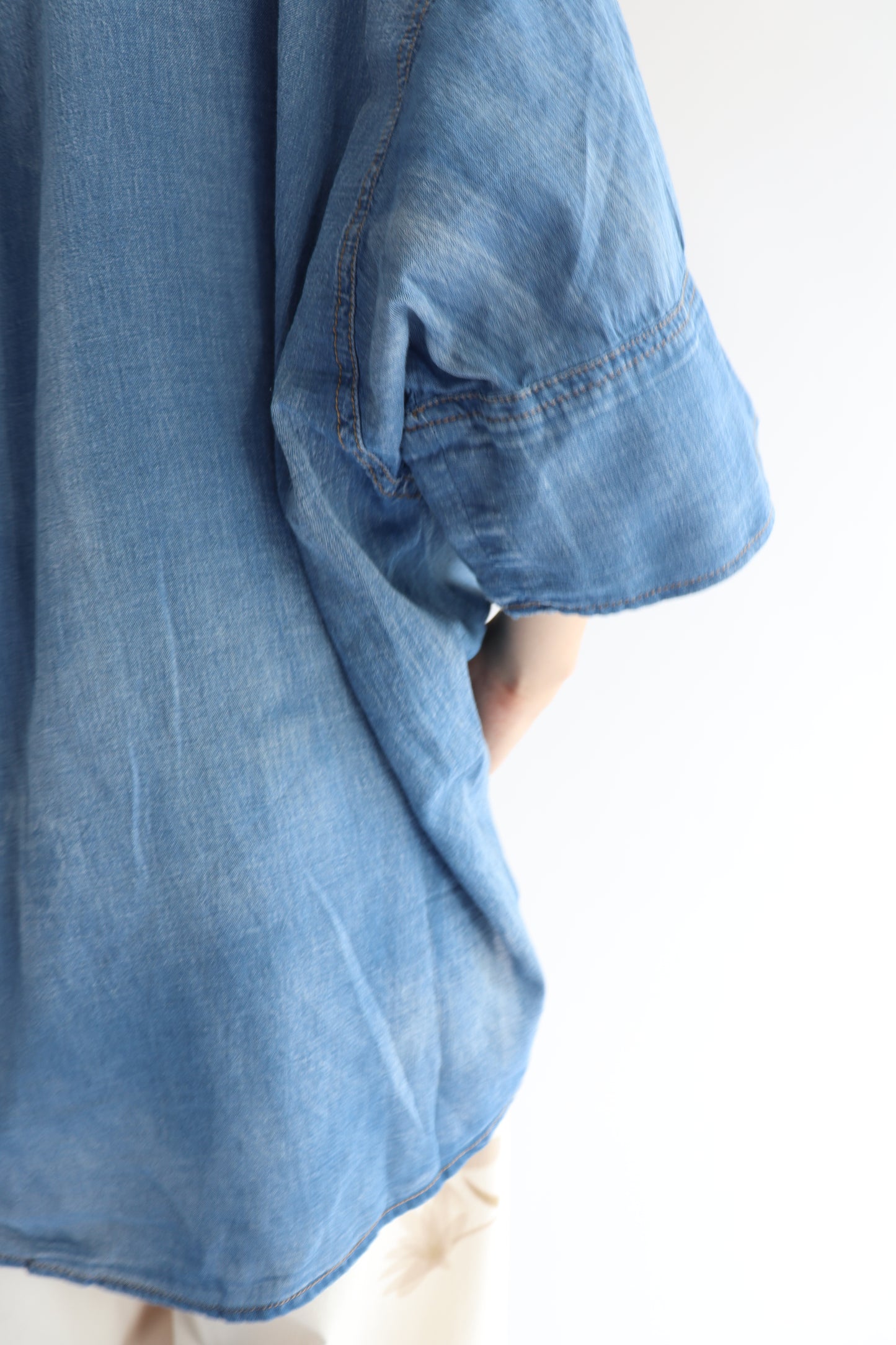 【ACUTA】 シアーデニムビッグカフスシャツ