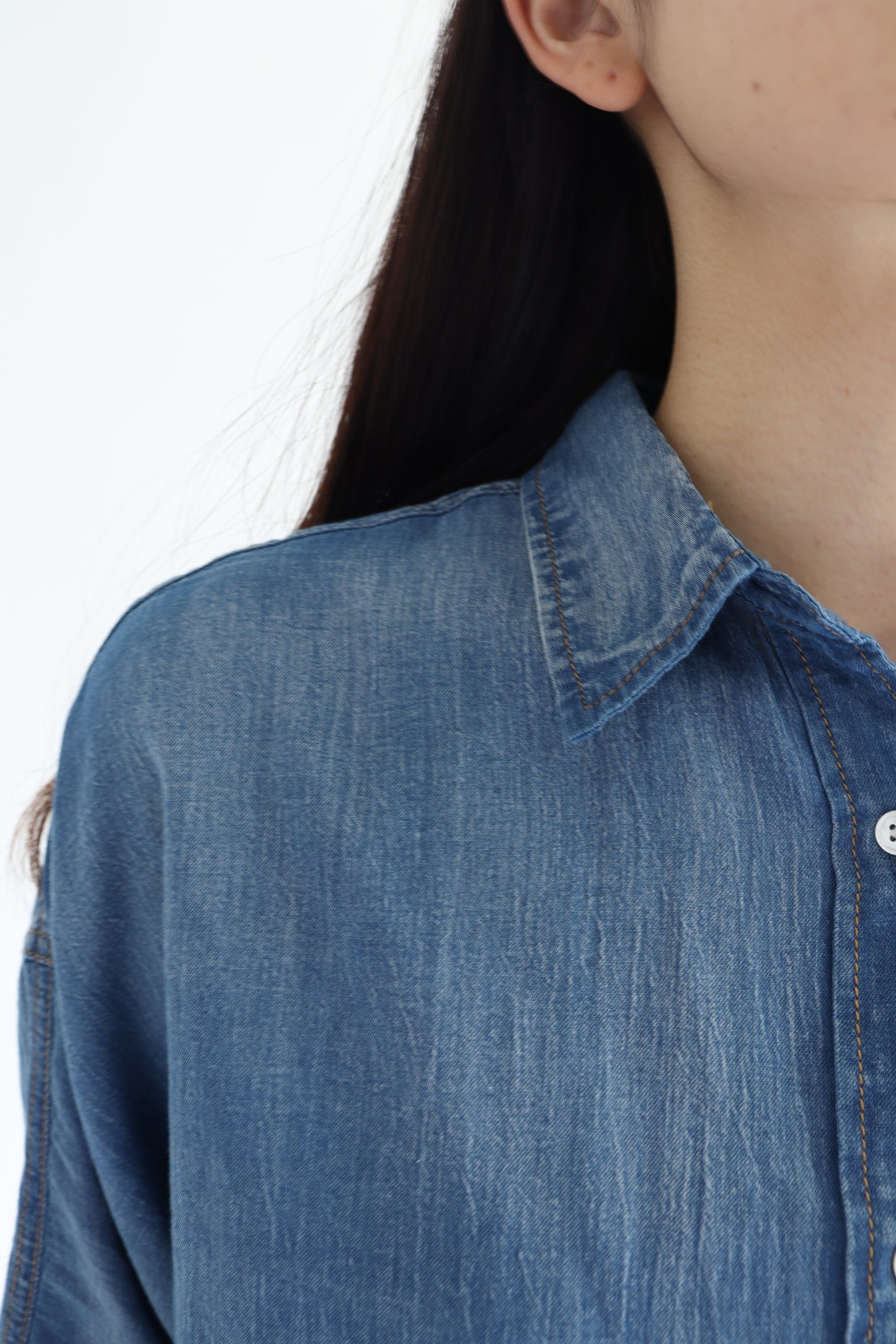 【ACUTA】 シアーデニムビッグカフスシャツ