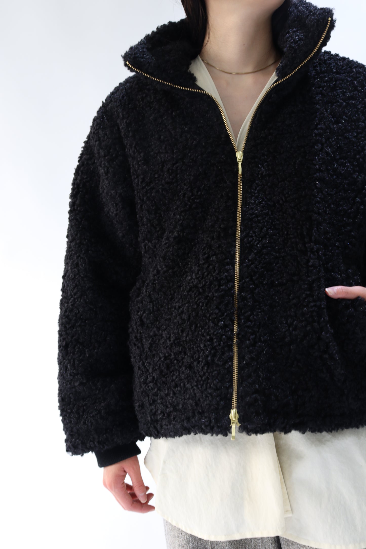 【ACUTA】【PRE ORDER】 スタンドカラーボアブルゾン