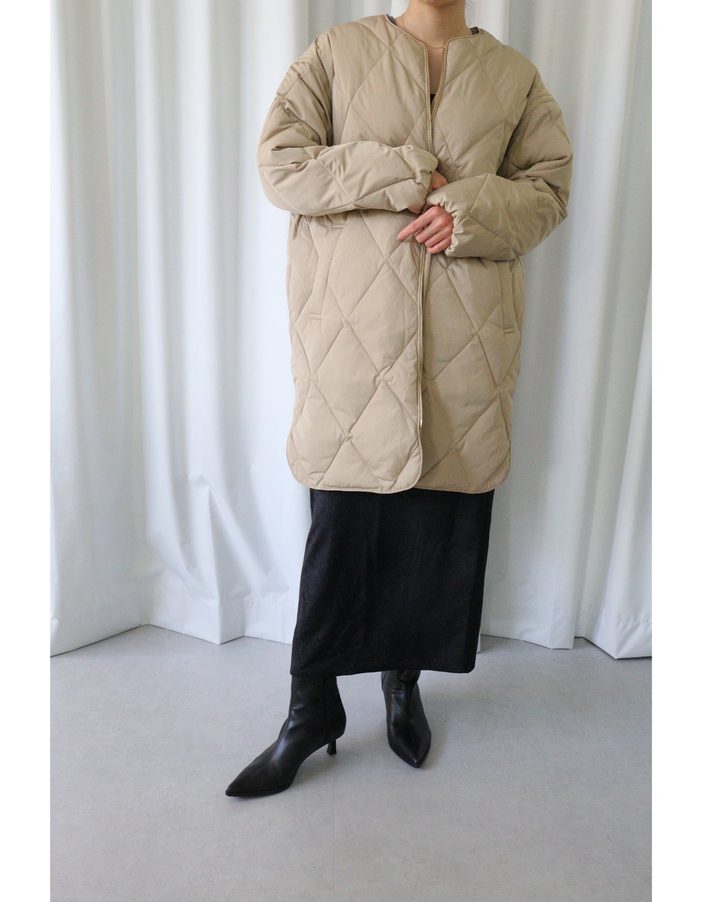 【ACUTA アクータ】ダイヤキルトグリーンダウンコート