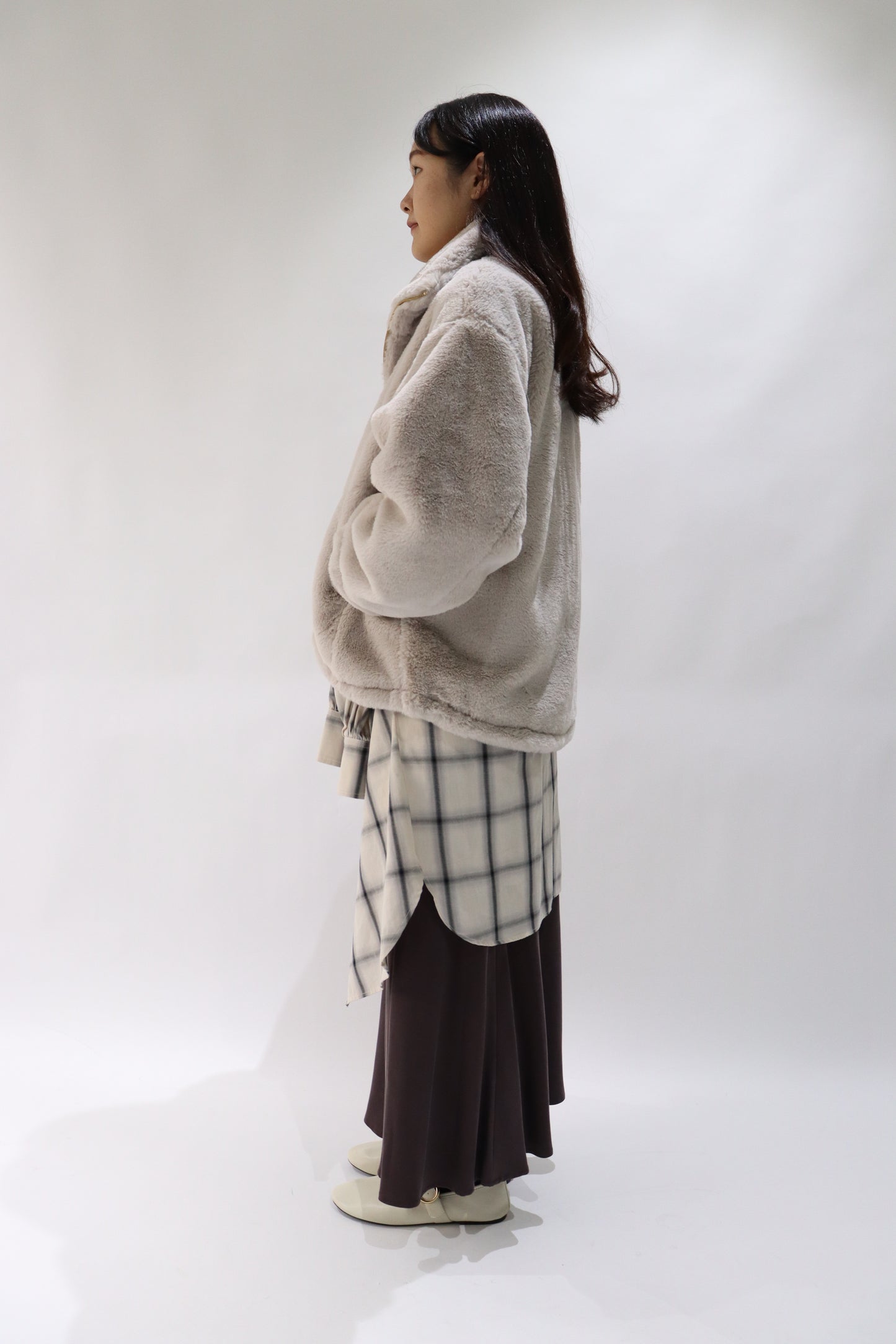 【ACUTA】【PRE ORDER】フェイクファースタンド衿ブルゾン