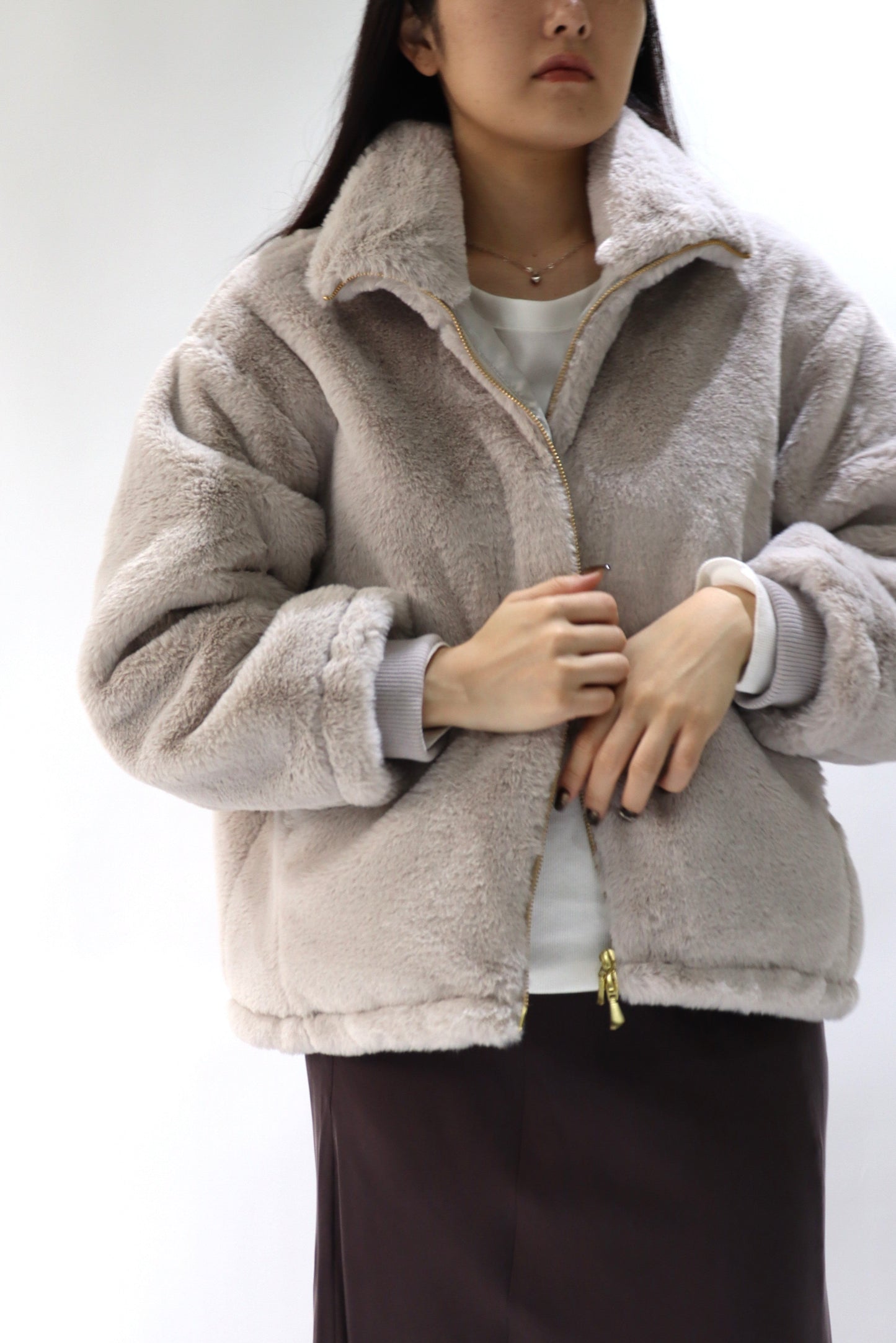 【ACUTA】【PRE ORDER】フェイクファースタンド衿ブルゾン