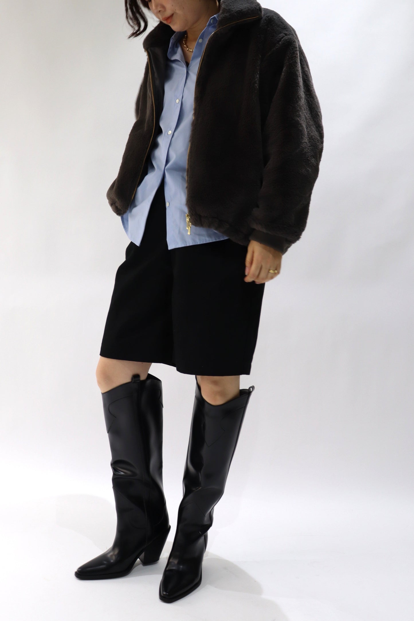 【ACUTA】【PRE ORDER】フェイクファースタンド衿ブルゾン