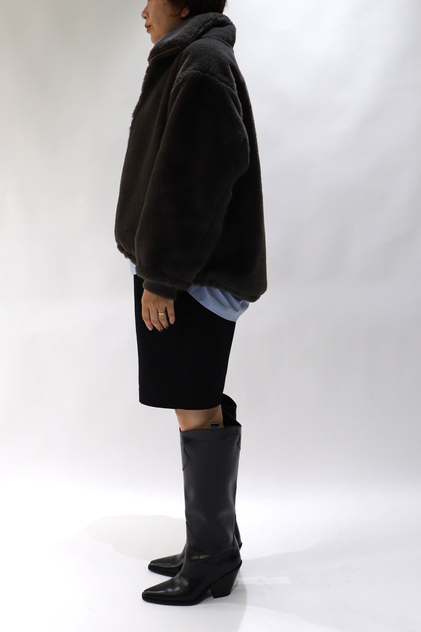 【ACUTA】【PRE ORDER】フェイクファースタンド衿ブルゾン