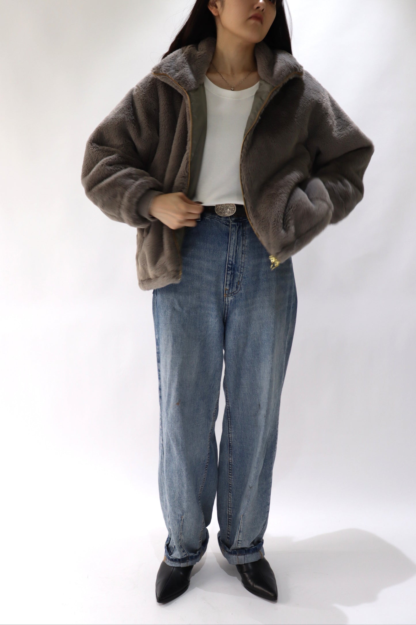 【ACUTA】【PRE ORDER】フェイクファースタンド衿ブルゾン