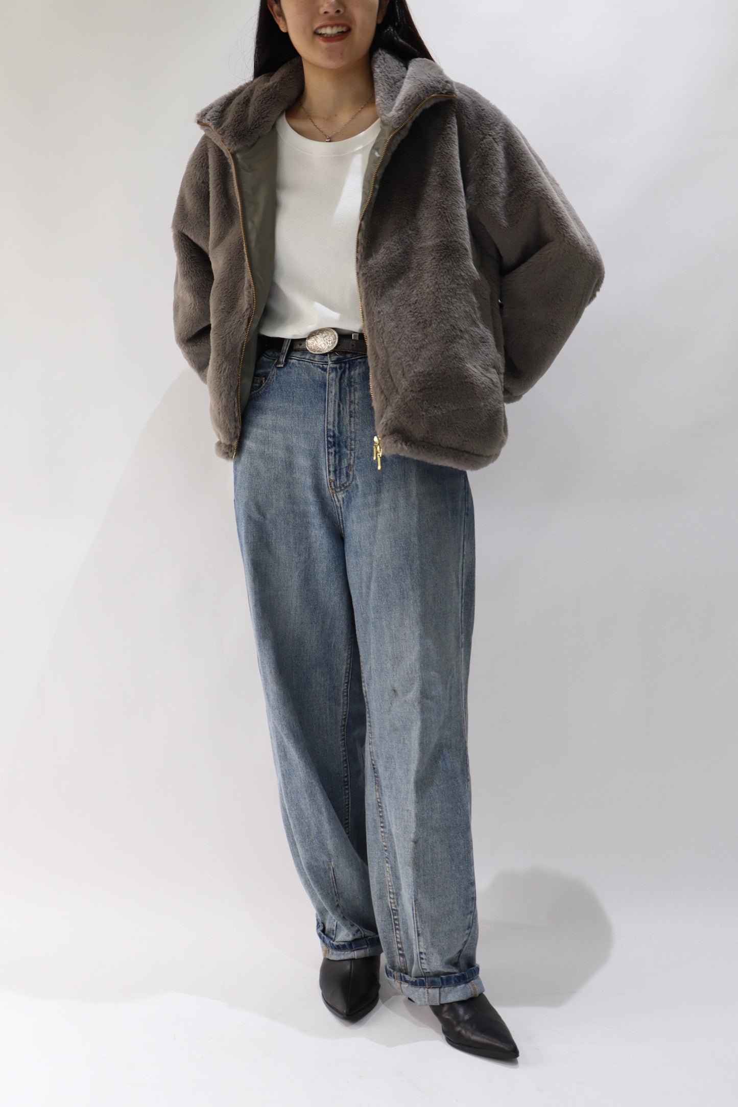 【ACUTA】【PRE ORDER】フェイクファースタンド衿ブルゾン