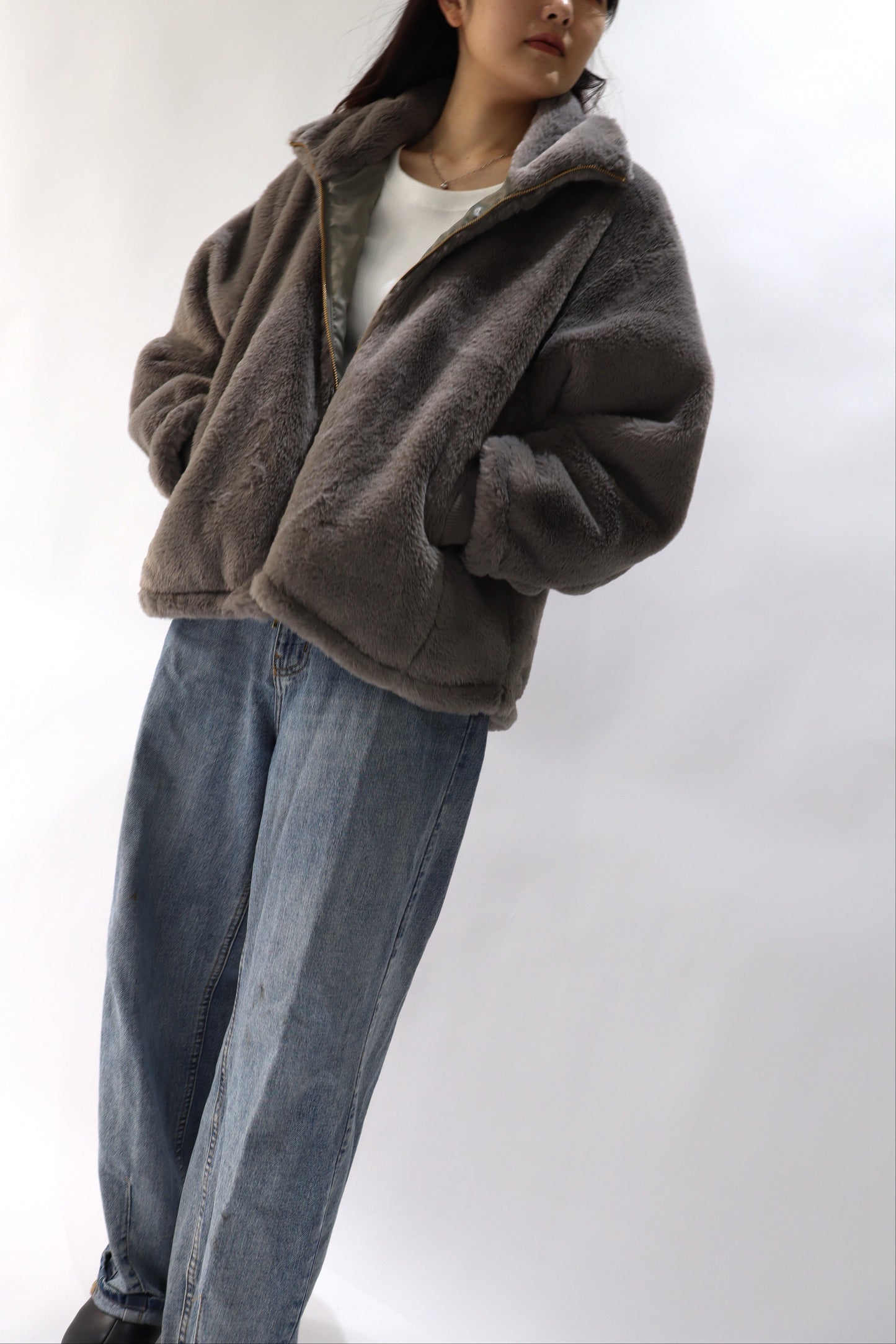 【ACUTA】【PRE ORDER】フェイクファースタンド衿ブルゾン