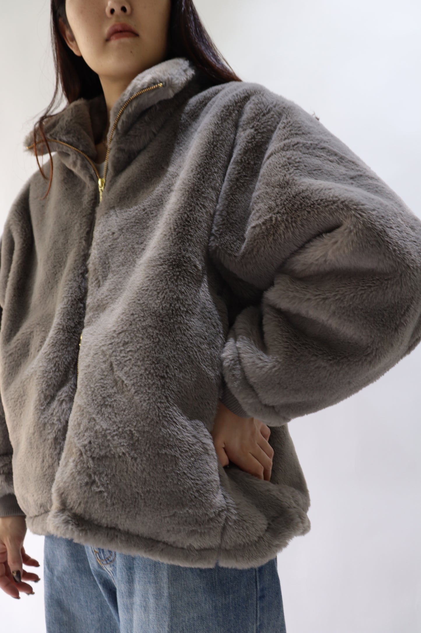 【ACUTA】【PRE ORDER】フェイクファースタンド衿ブルゾン