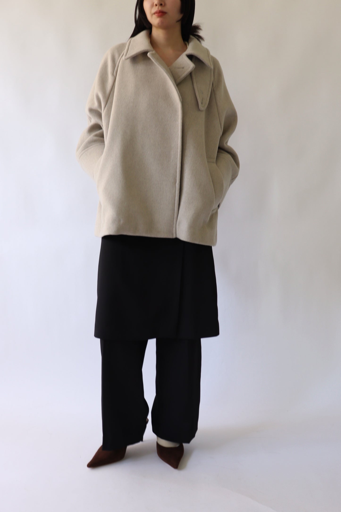 【ACUTA】ラグランスリーブWOショートコート